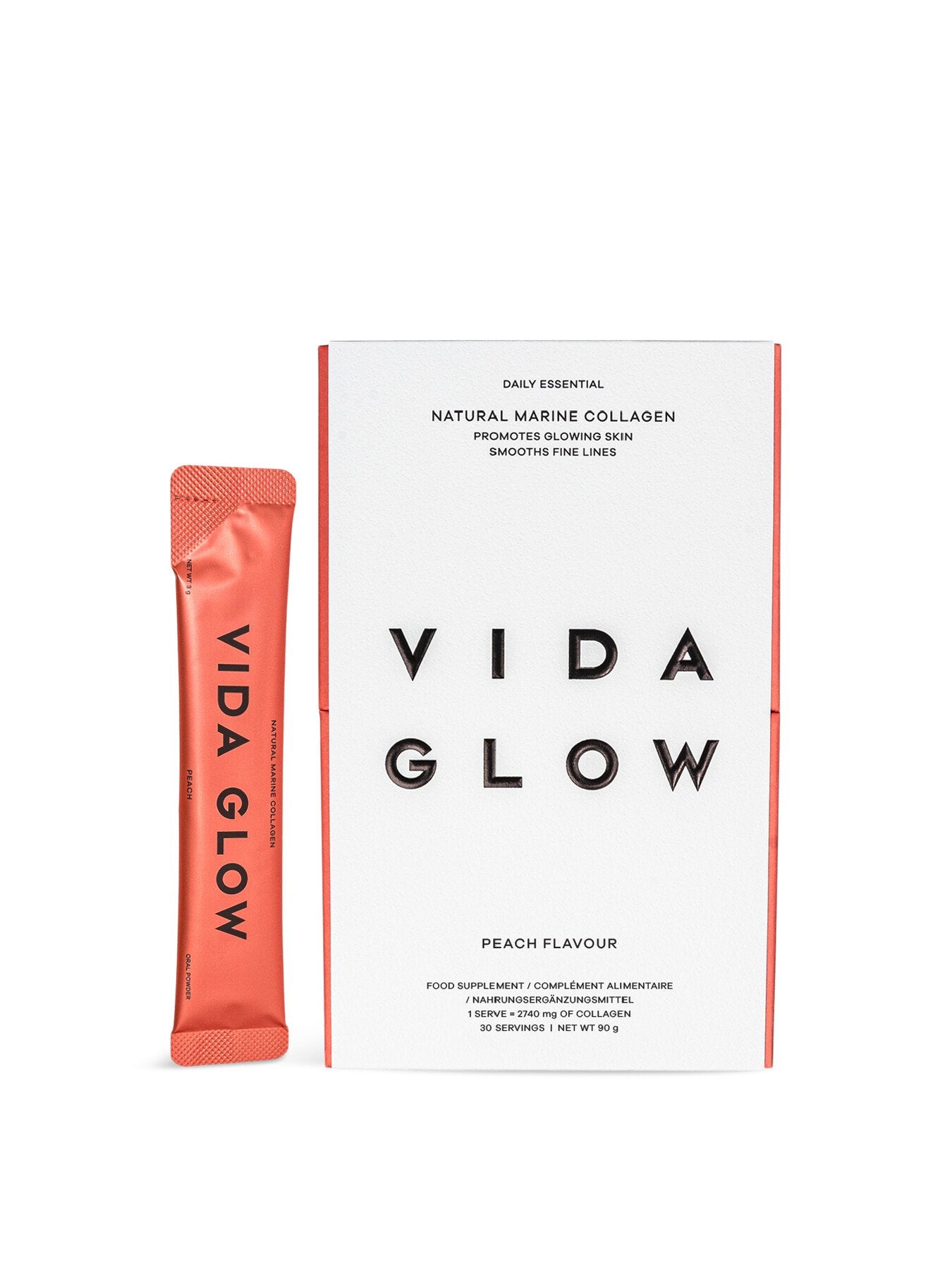 Natural Marine Collagen Sachets Peach 90g