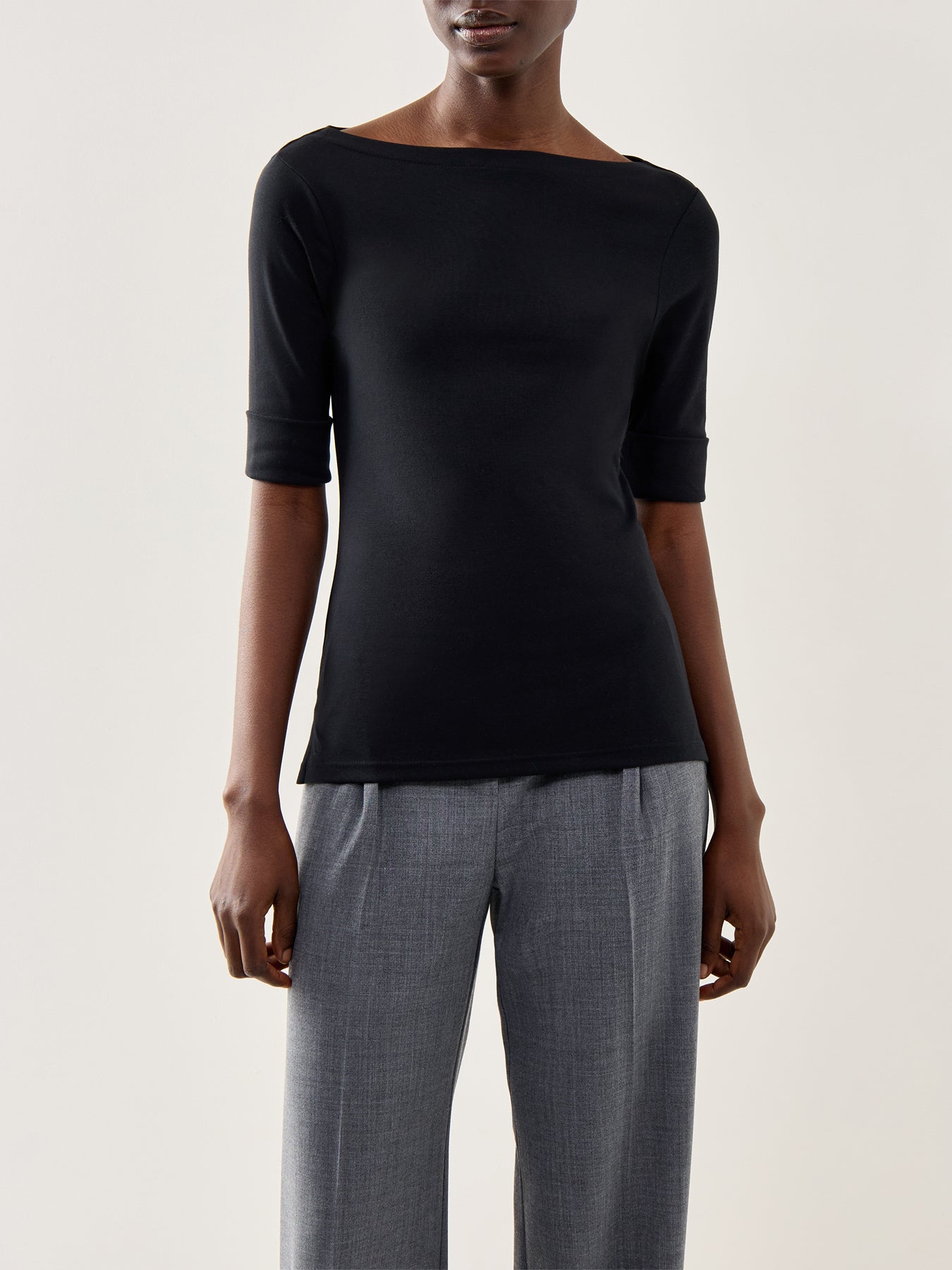 Judy Elbow Sleeve Knit Black