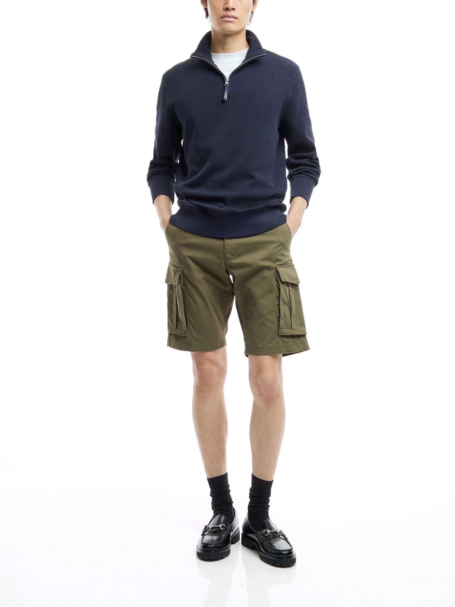 Relaxed Twill Cargo Shorts