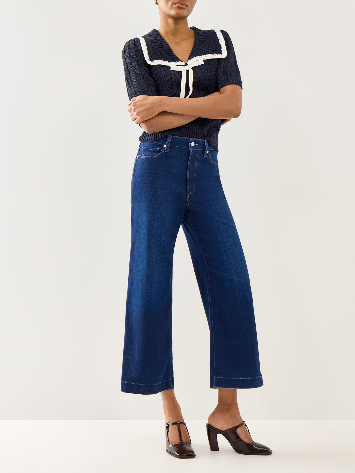 Anessa Crop Wide Leg Jeans Blue