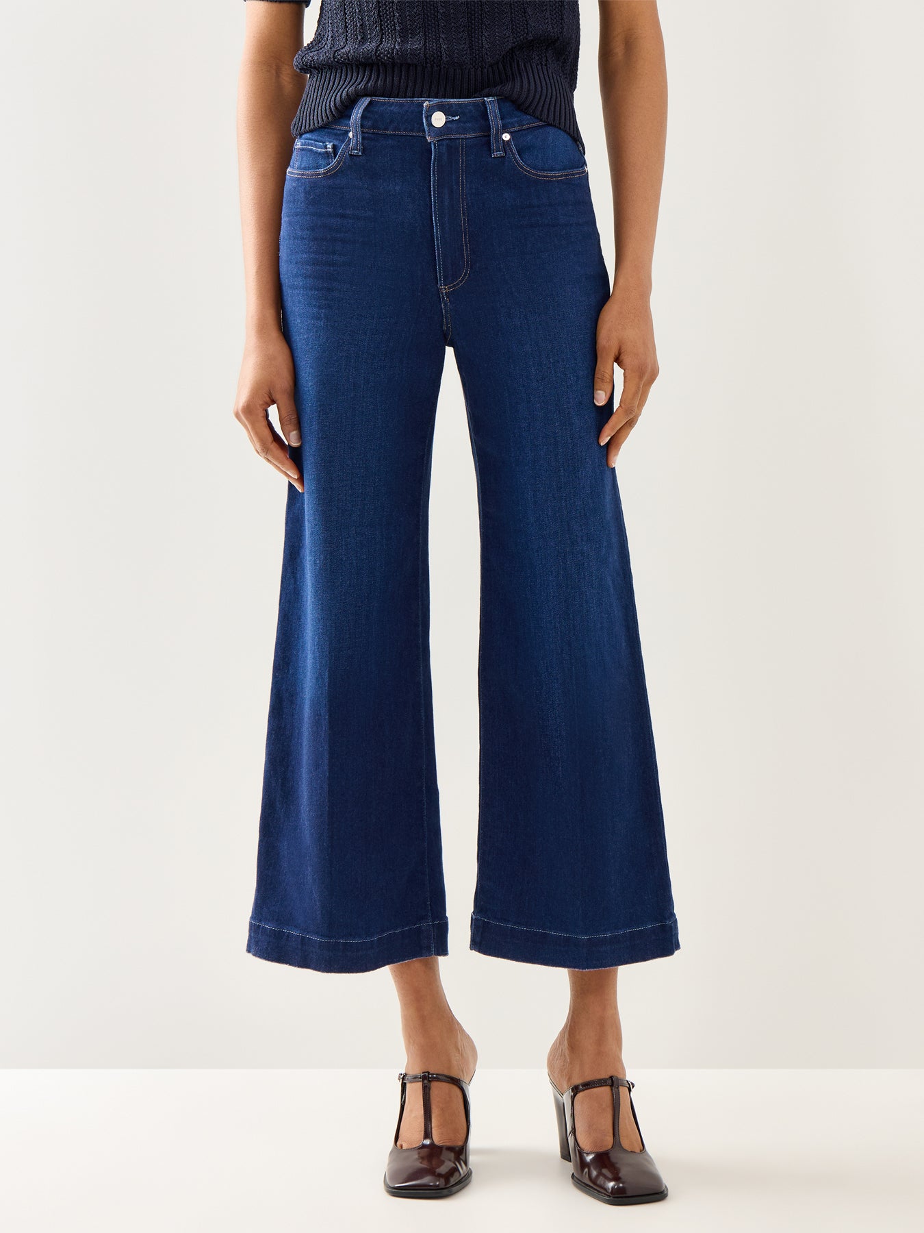 Anessa Crop Wide Leg Jeans Blue