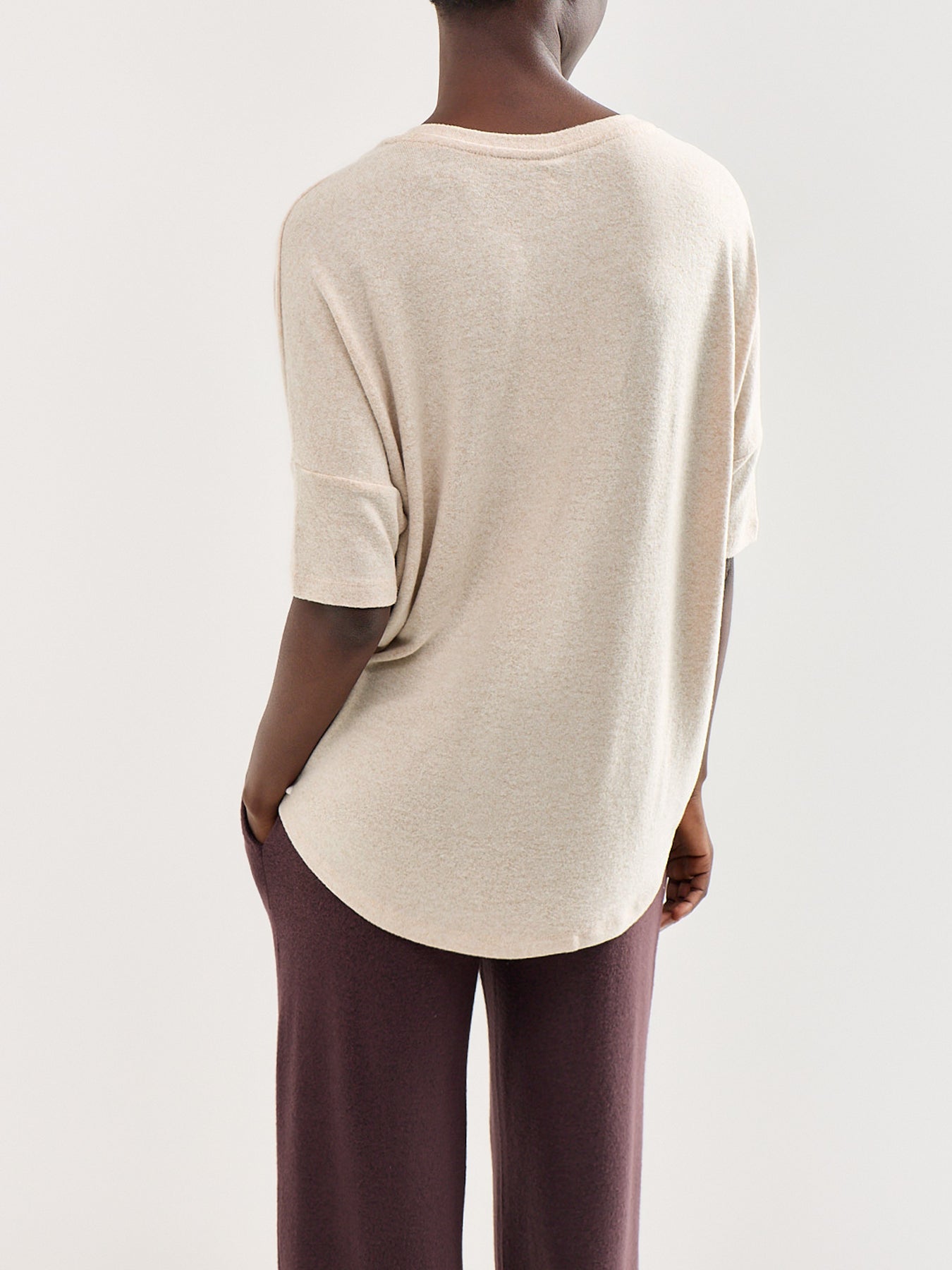 Biara Short Sleeve Knit Top Cream