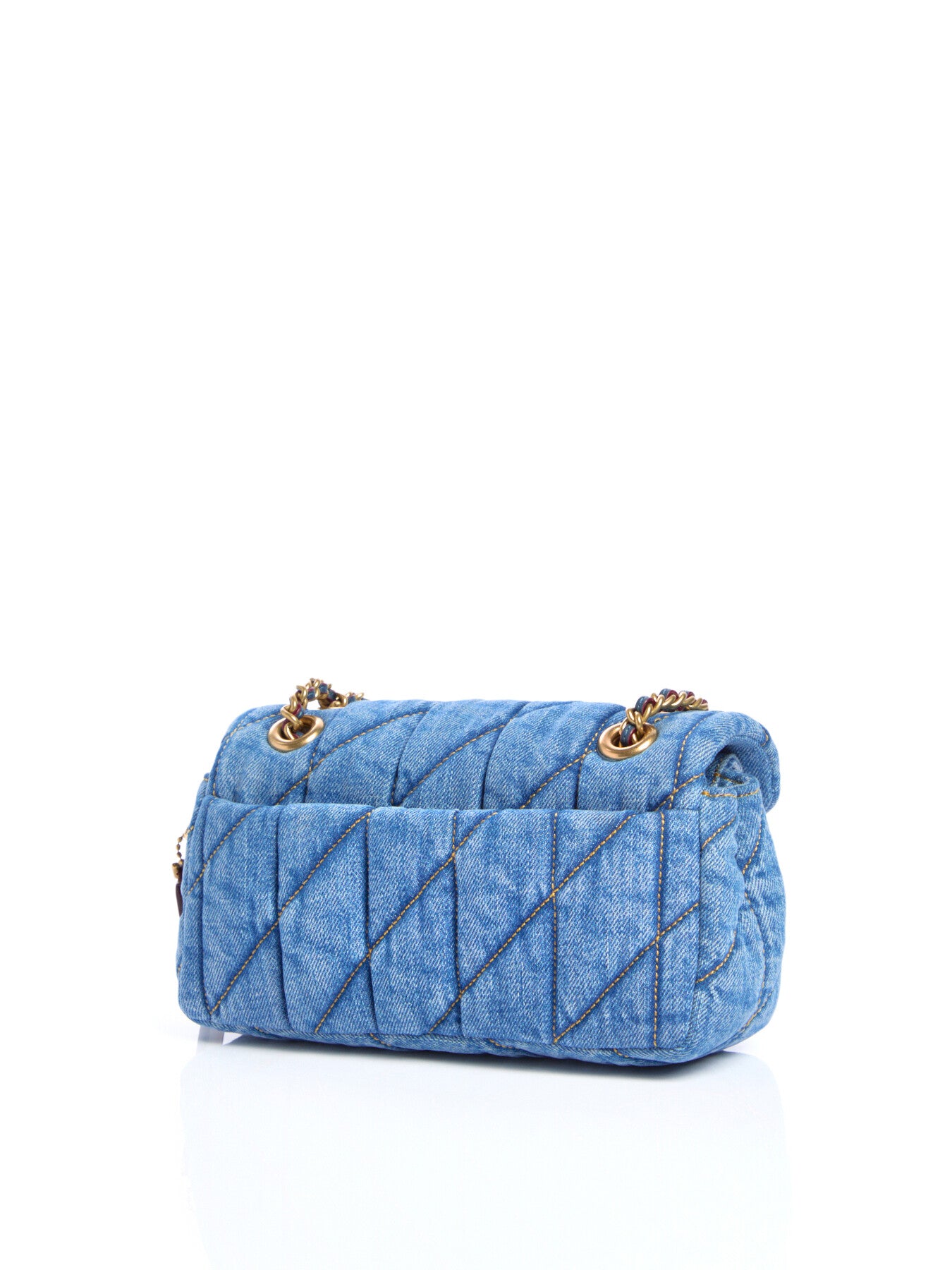Tabby Quilted Shoulder Bag 20 Indigo