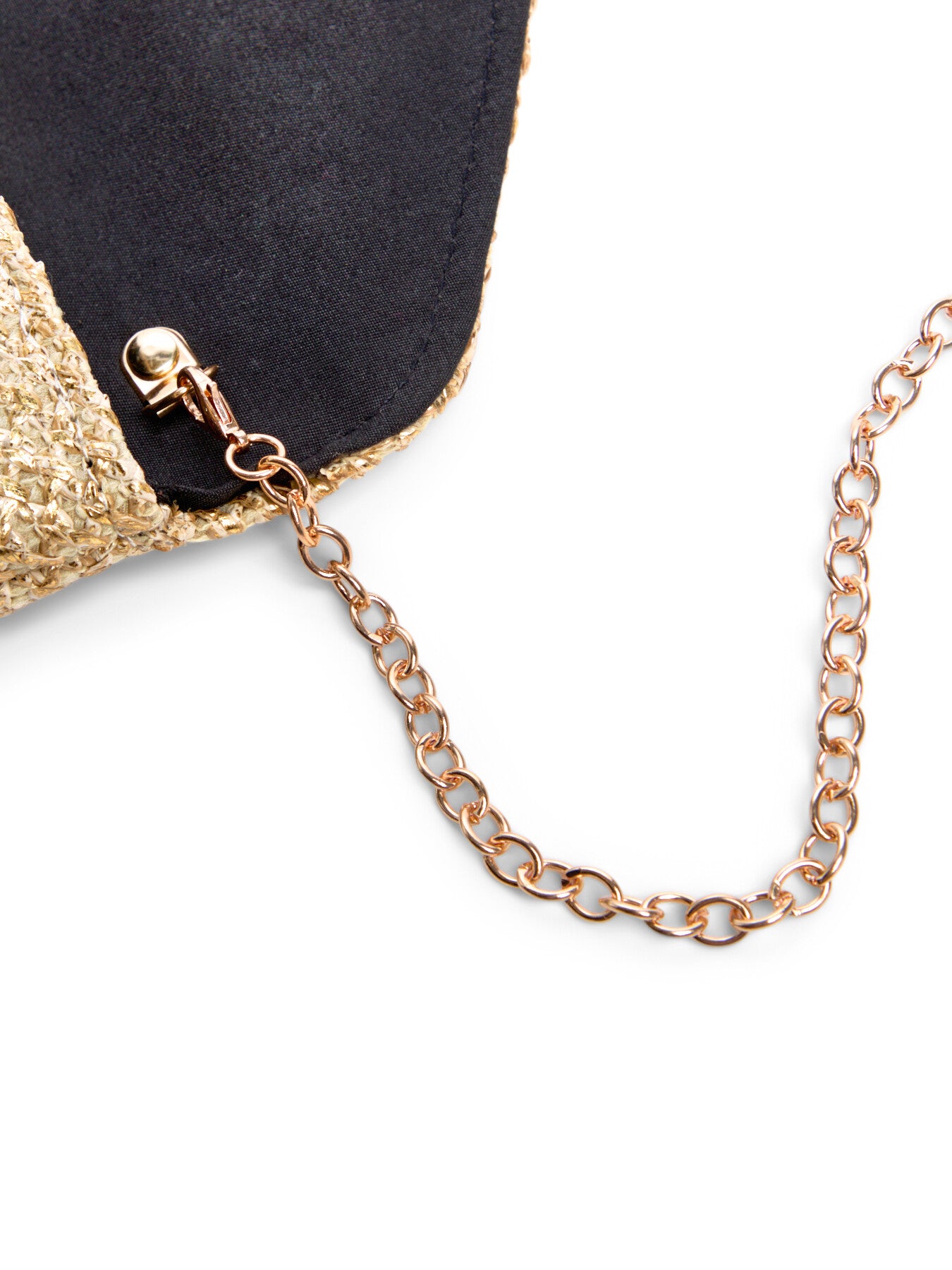 Raffia Envelope Metallic Clutch with chain