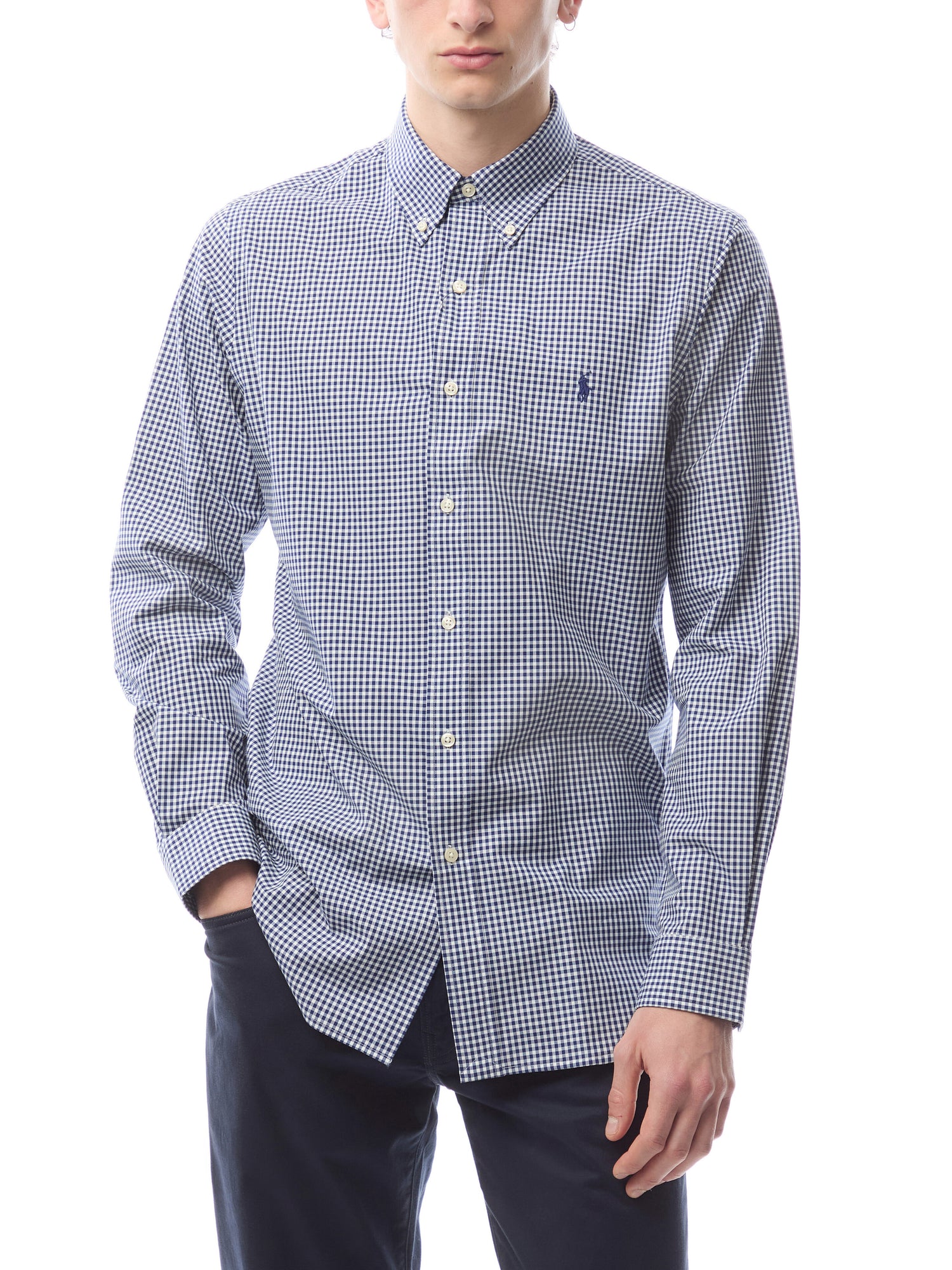 Custom Fit Stretch Poplin Gingham Shirt