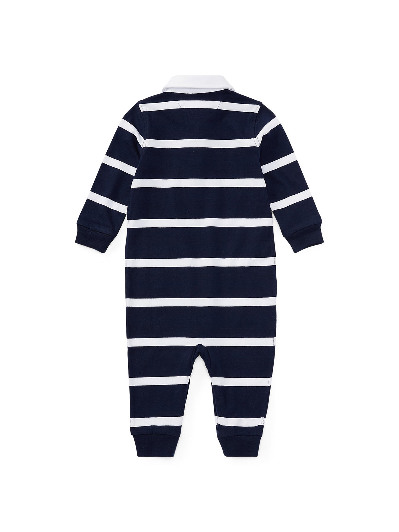 Baby Rugby Stripe One Piece Coverall Blue