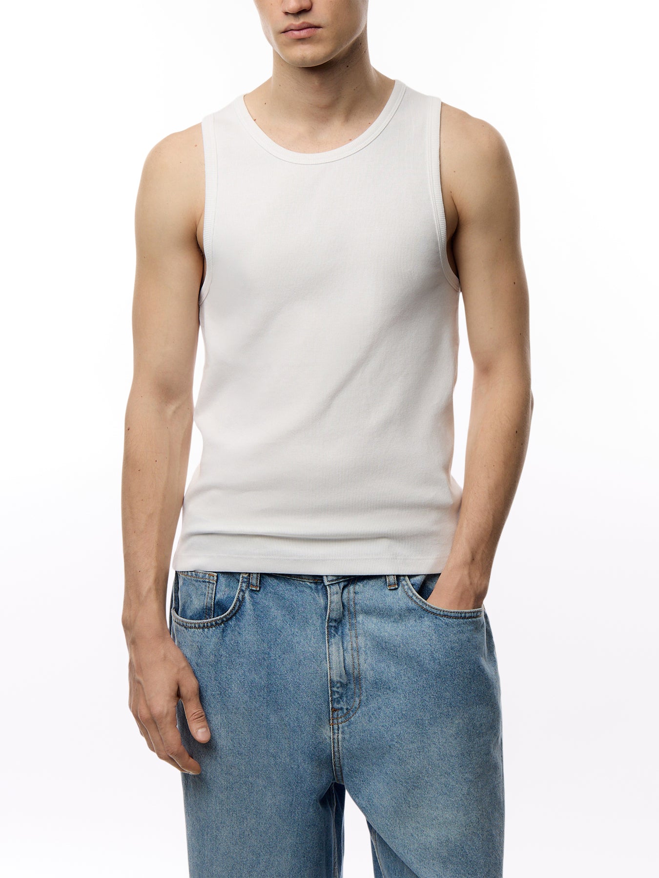 Montague Vest Rib White