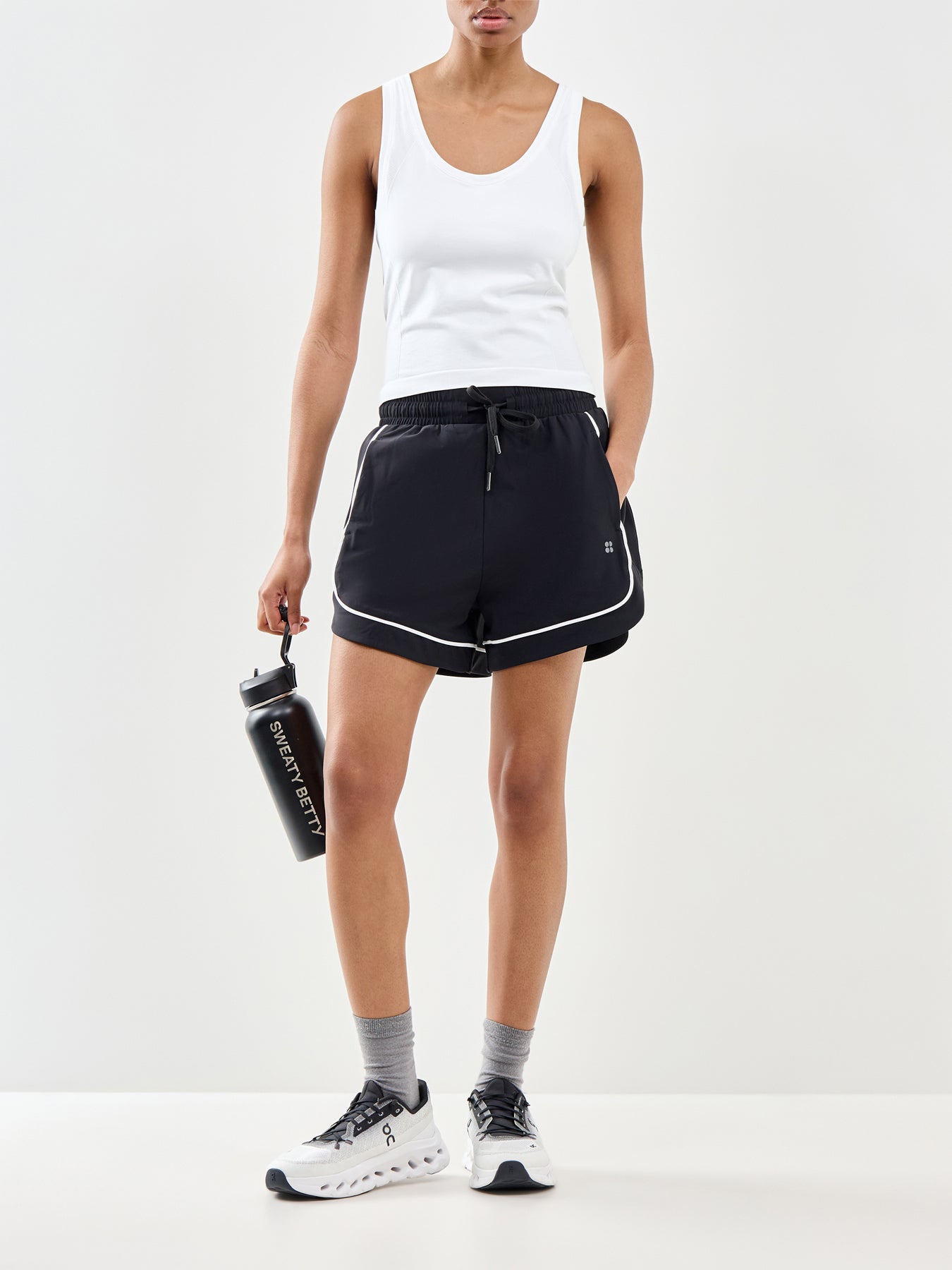 Athlete Crop Seamless Workout Tank Top White