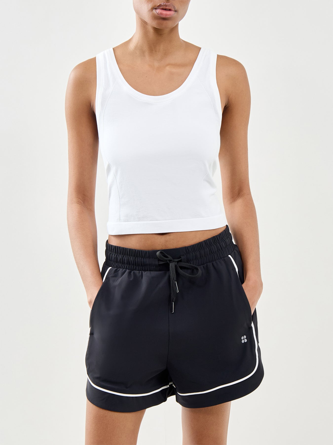 Athlete Crop Seamless Workout Tank Top White