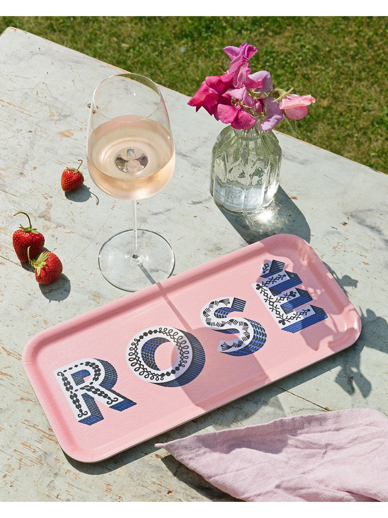 Rose Pink Small Rectangular Tray