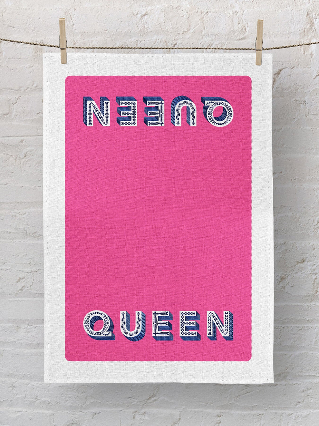 Queen Bright Pink Tea Towel