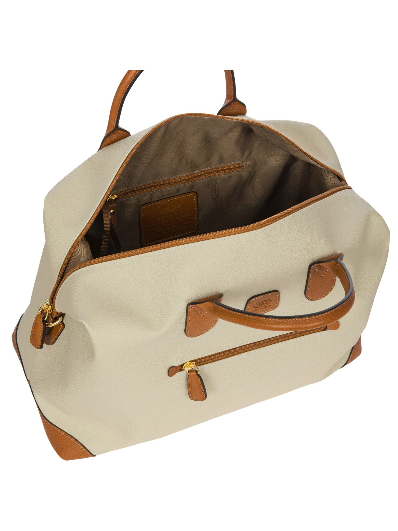 Firenze Leather Holdall Cream 43cm