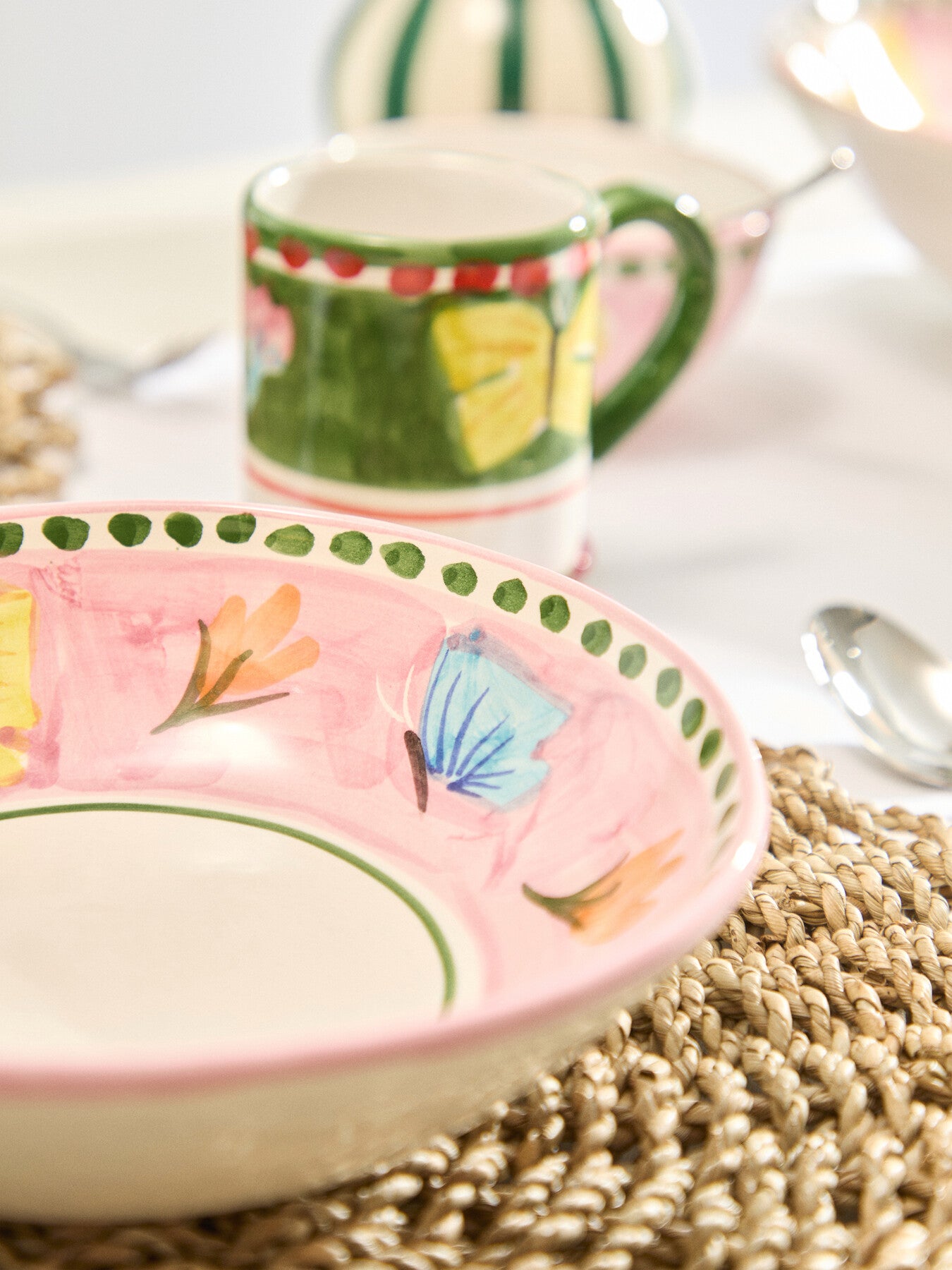 Materia Decorated Butterfly Soup Plate