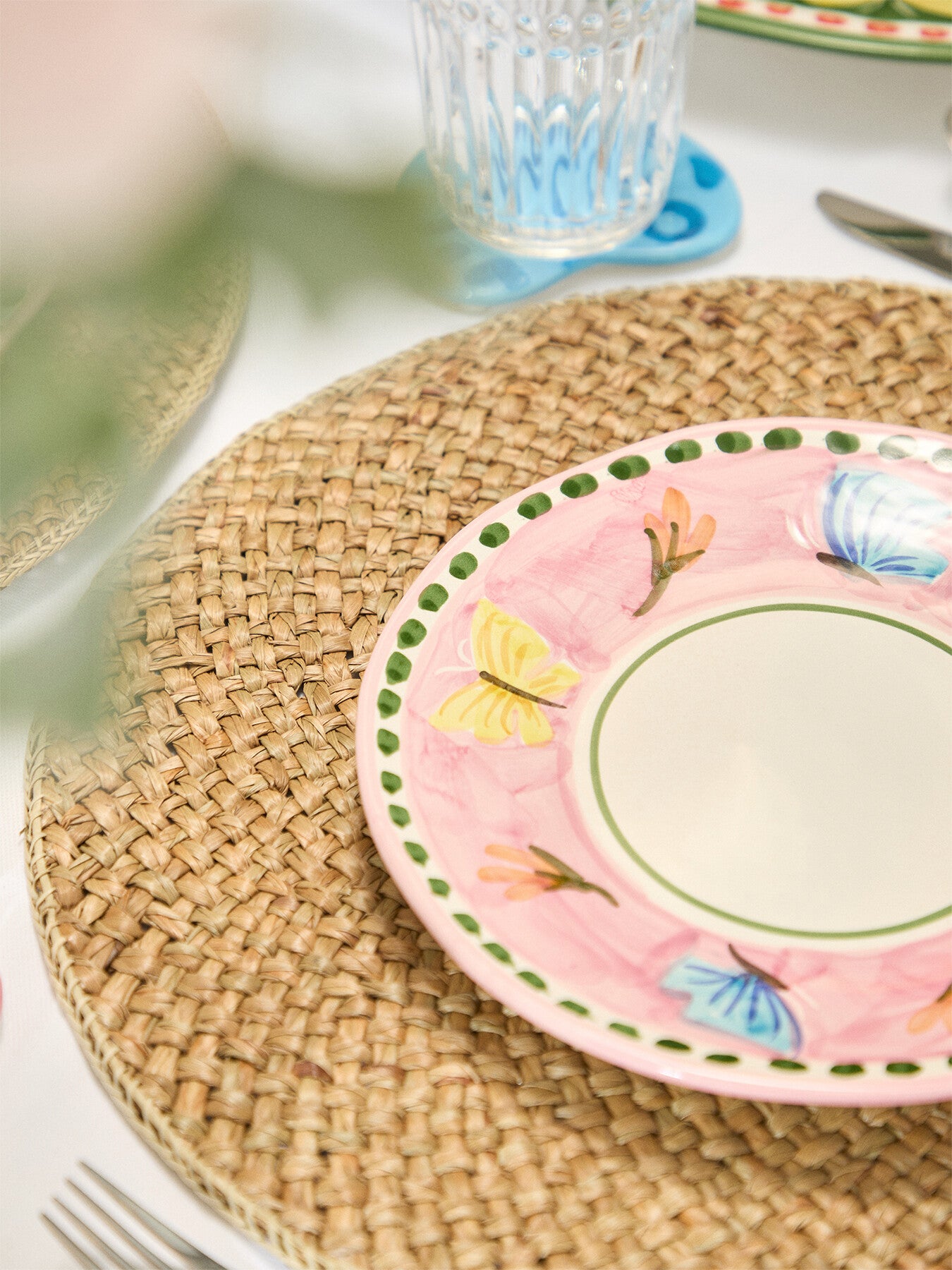 Materia Decorated Butterfly Dessert Plate