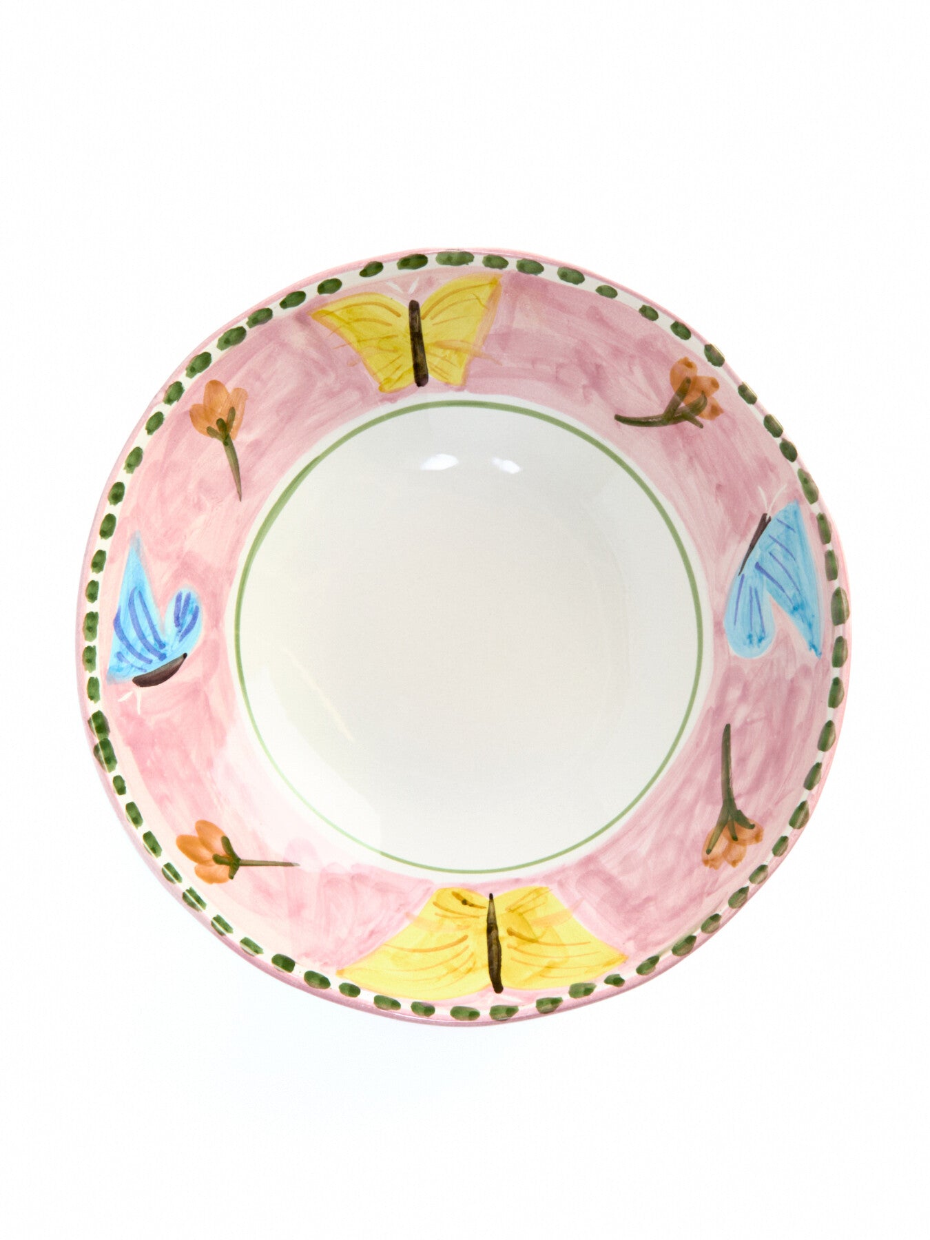 Materia Decorated Butterfly Salad Bowl