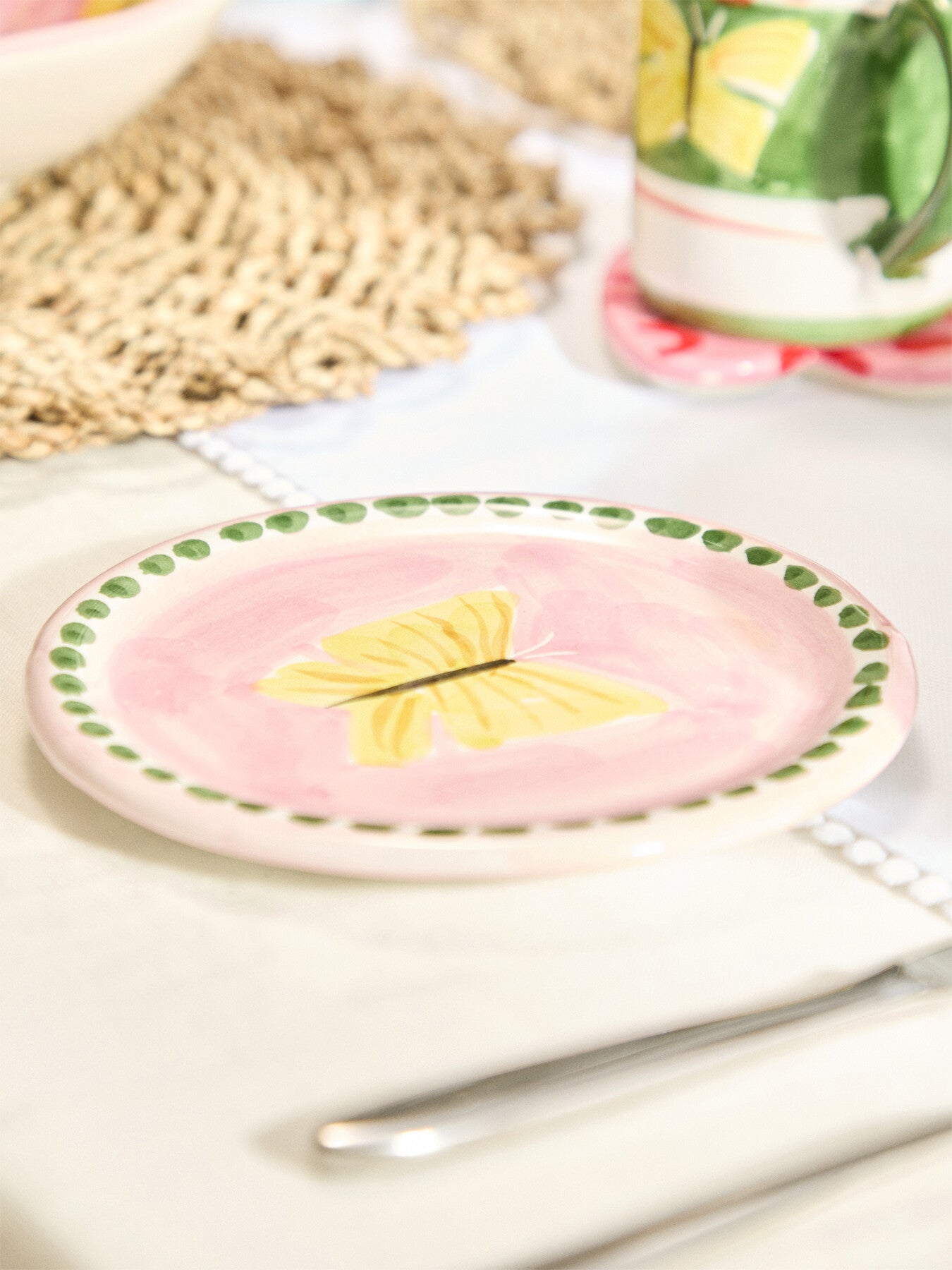 Materia Decorated Butterfly Bread Plate