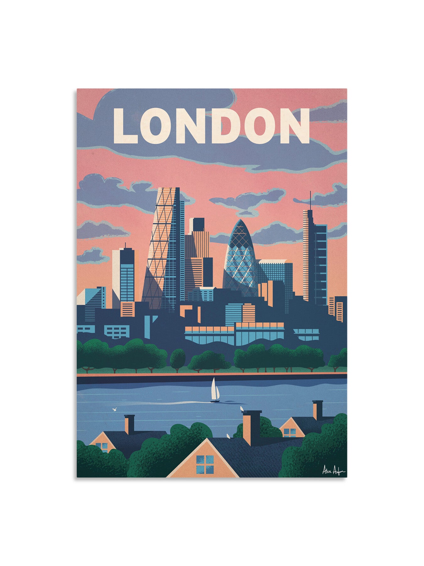 Alex Asfour London Travel Poster