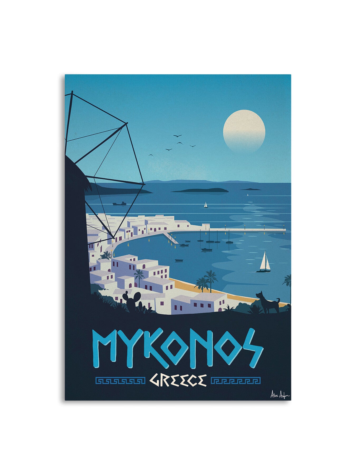 Alex Asfour Mykonos Travel Poster