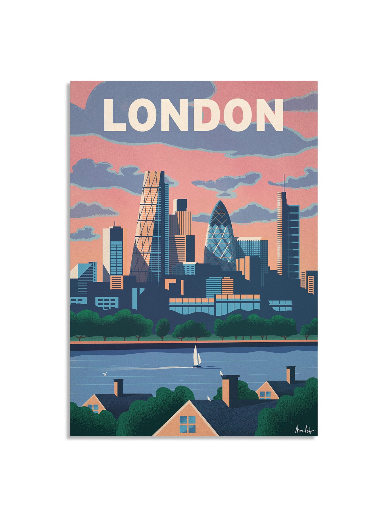 Alex Asfour London Skyline Travel Poster