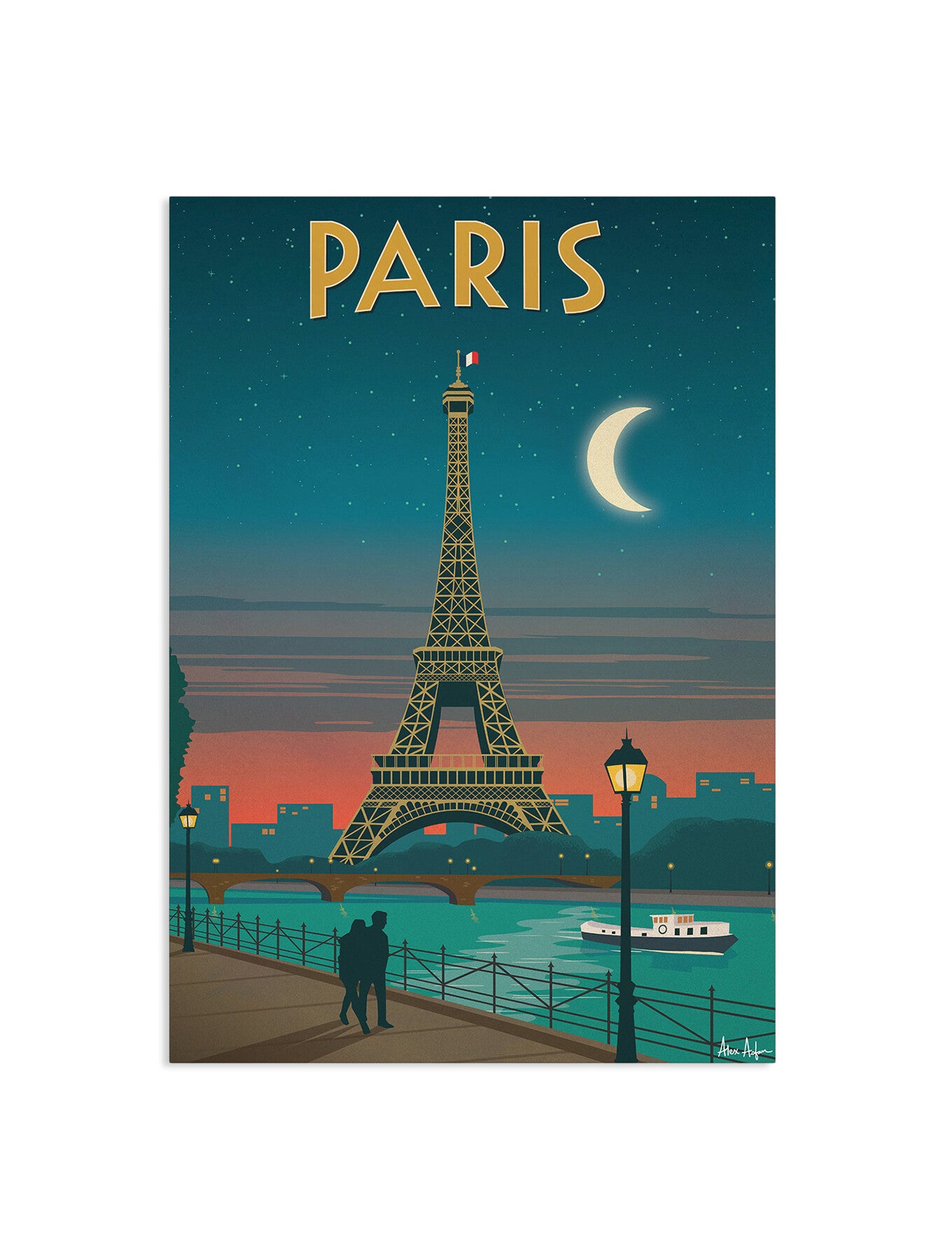 Alex Asfour Paris Moonlight Poster
