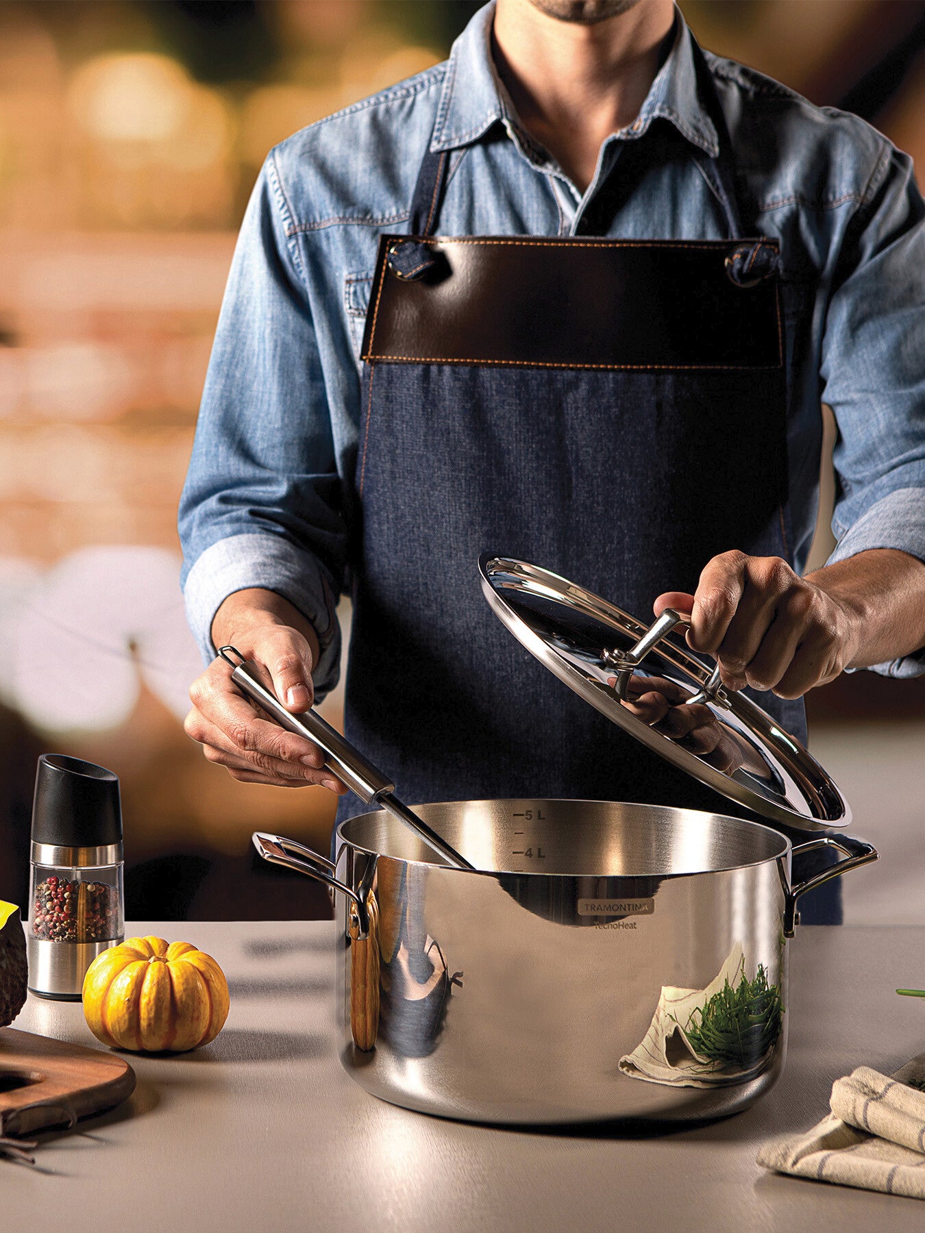 Grano Tri-Ply Stainless Steel Deep Casserole 3.8L