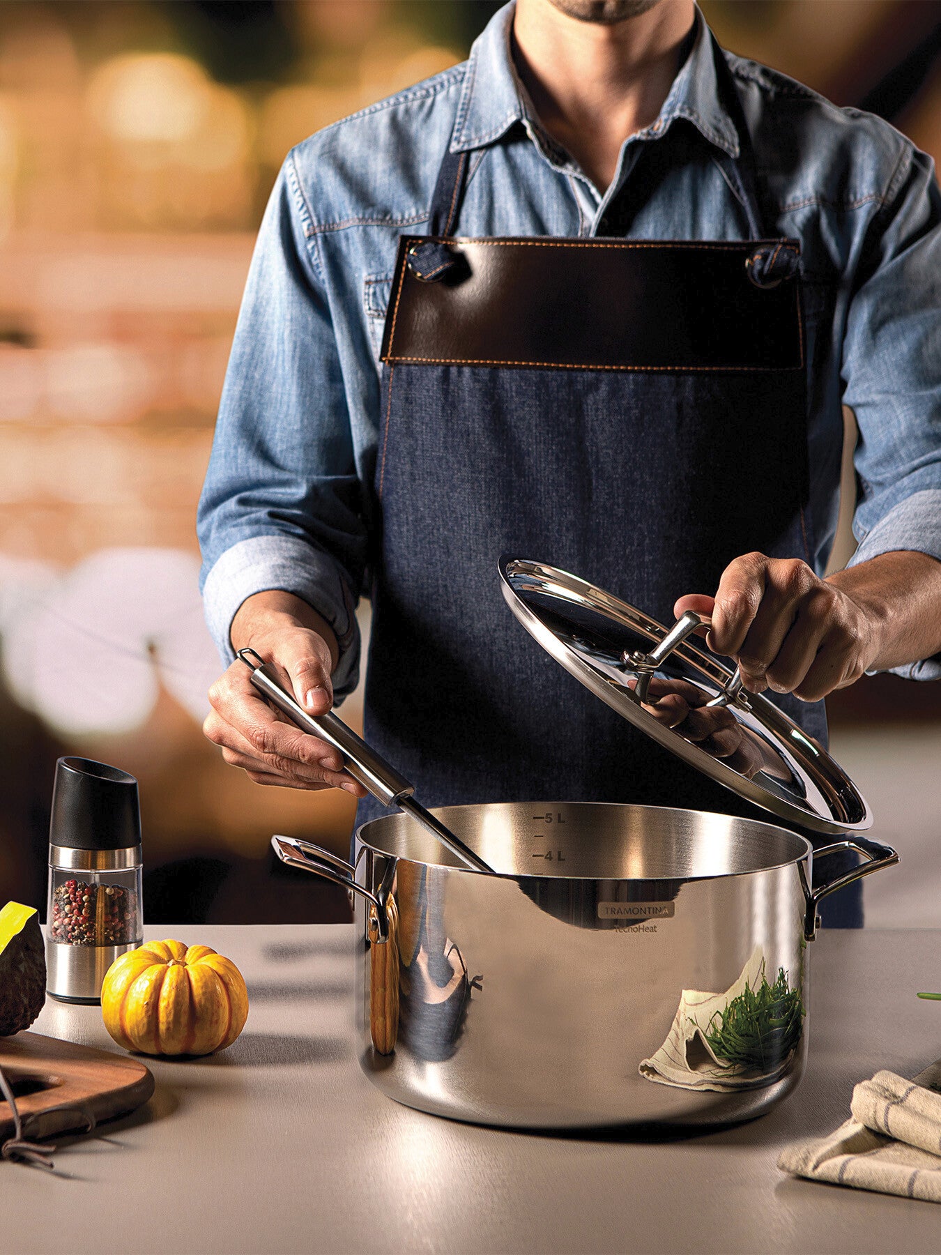 Grano Tri-Ply Stainless Steel Deep Casserole 5.8L
