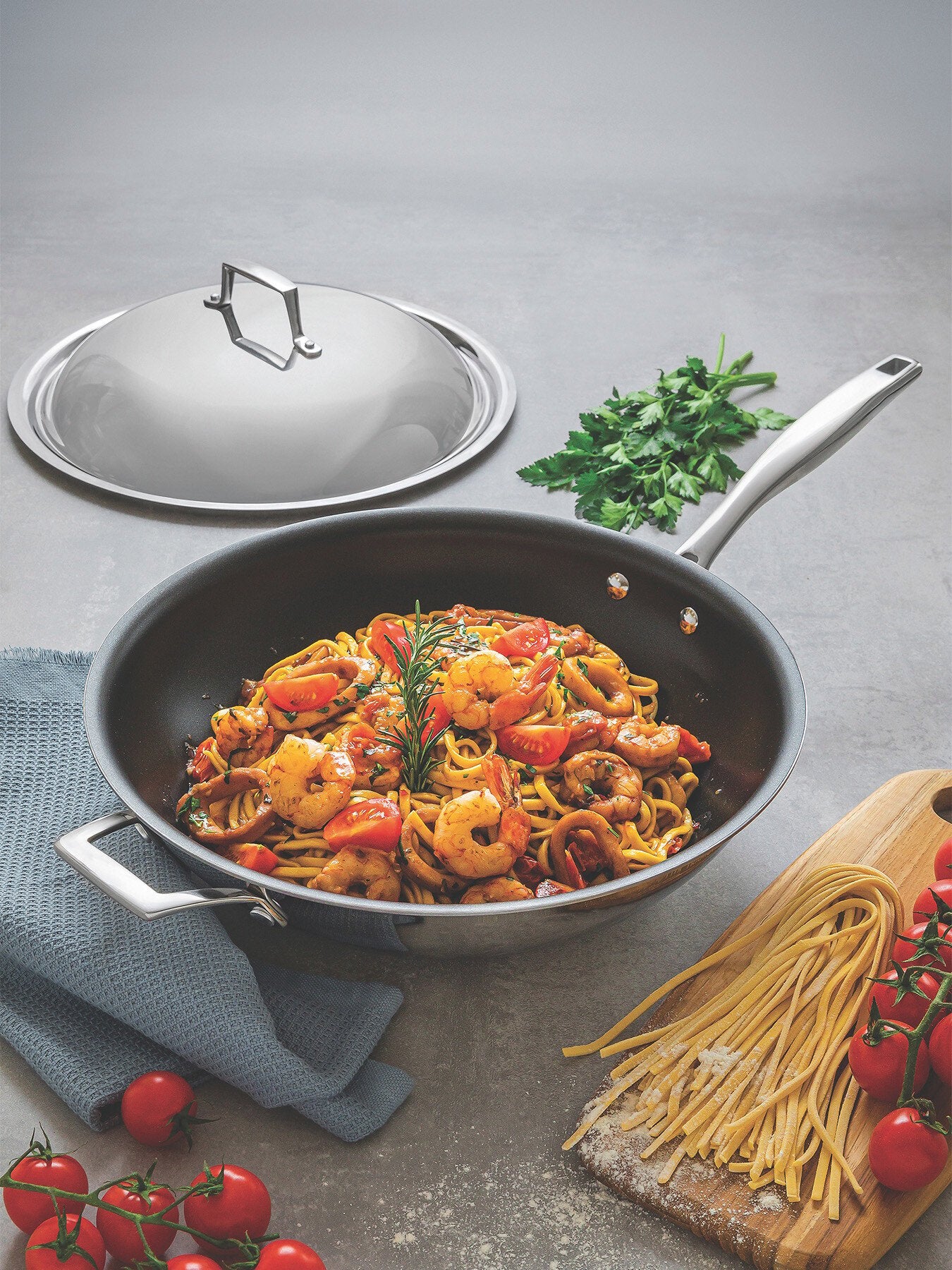 Grano Tri-Ply Stainless Steel Wok Non Stick