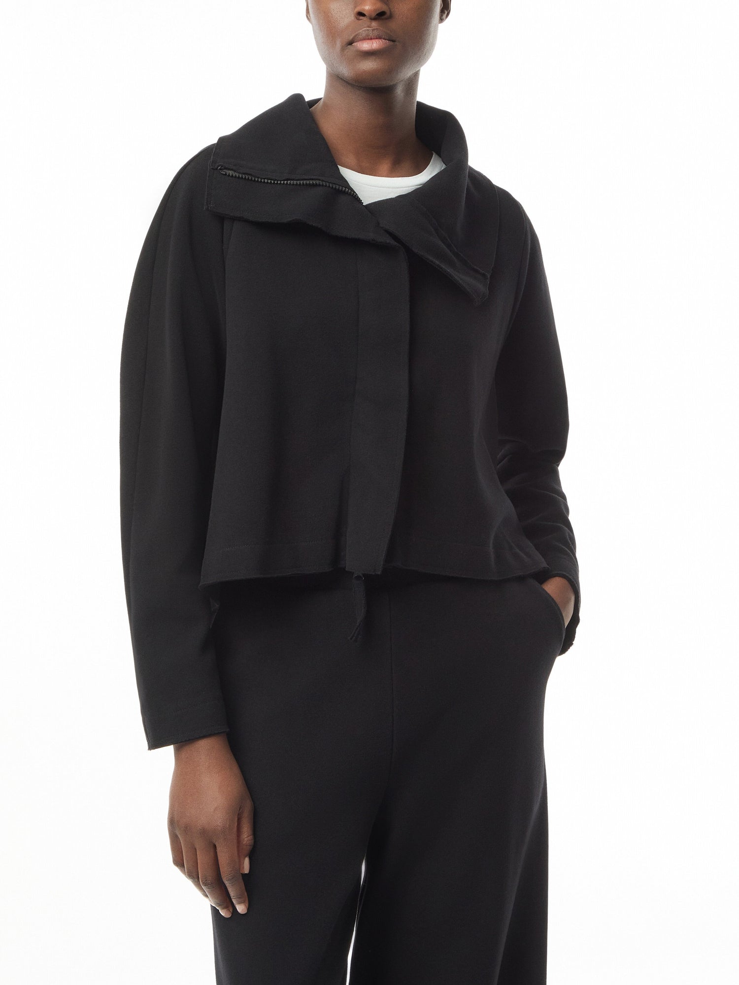 Jersey Wide Leg Trousers Black