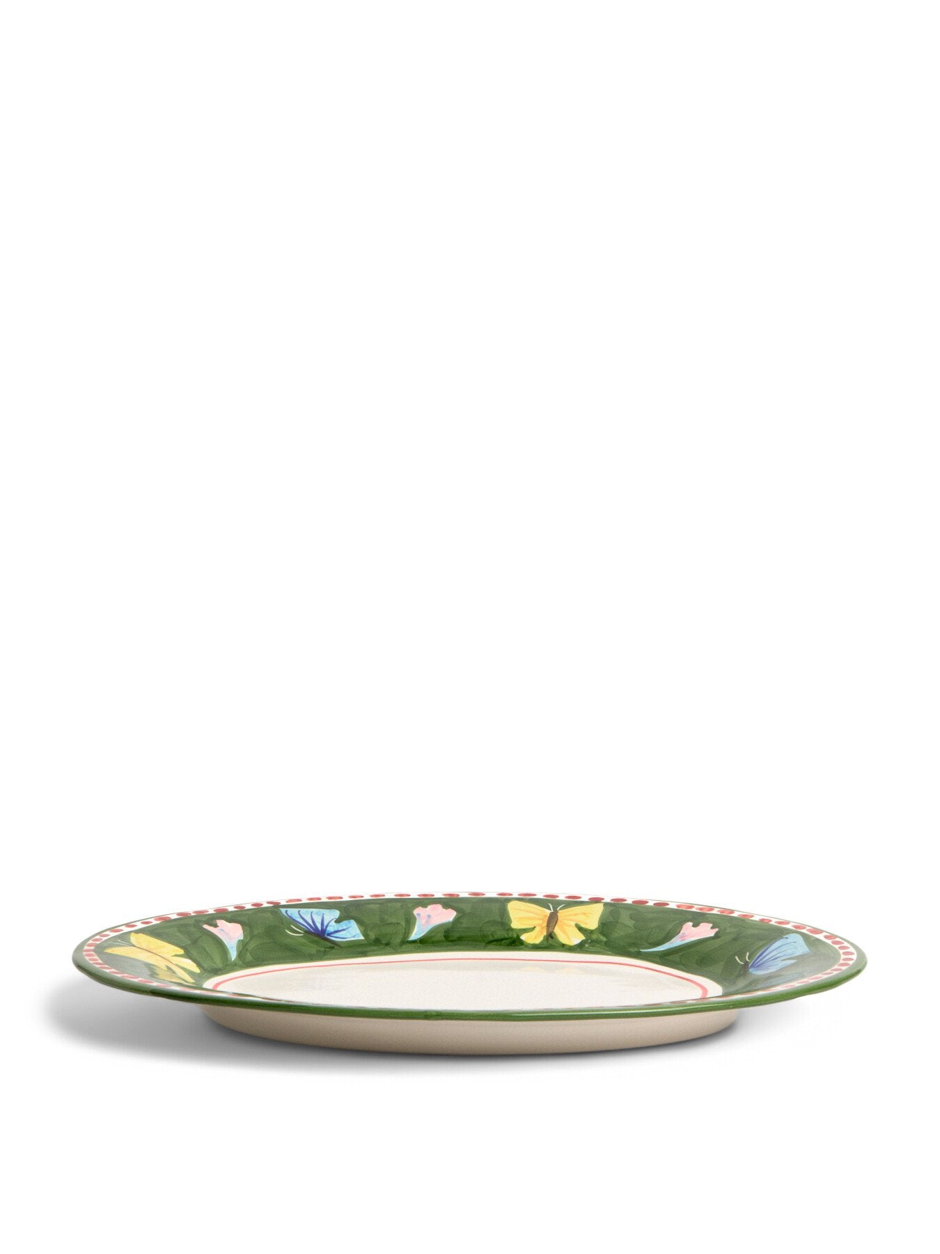 Materia Decorated Butterfly Oval Serving Plate