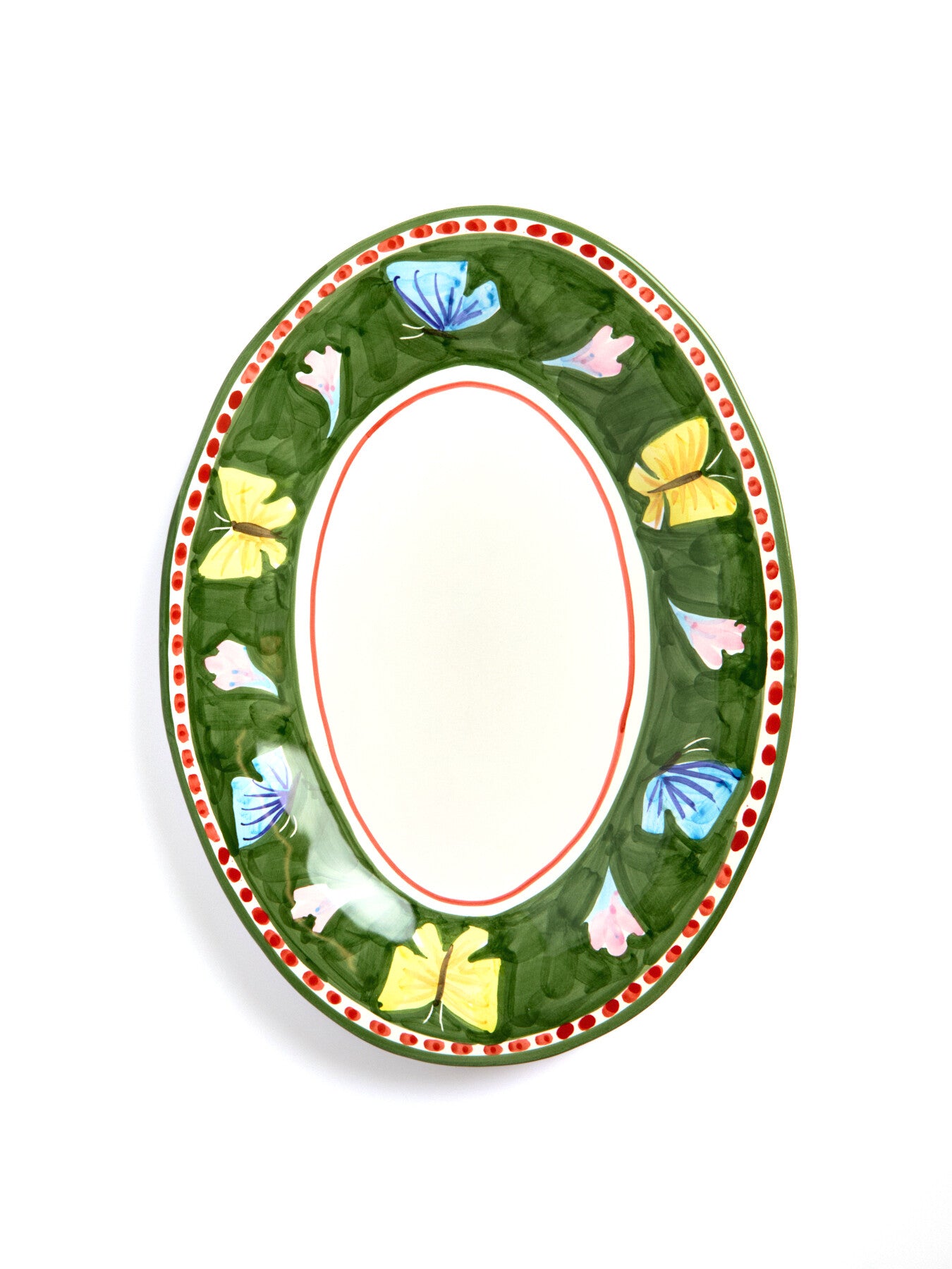 Materia Decorated Butterfly Oval Serving Plate