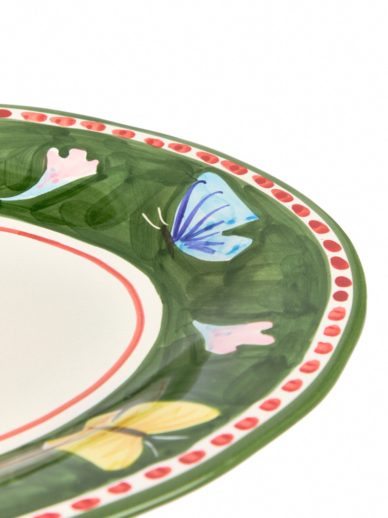 Materia Decorated Butterfly Oval Serving Plate