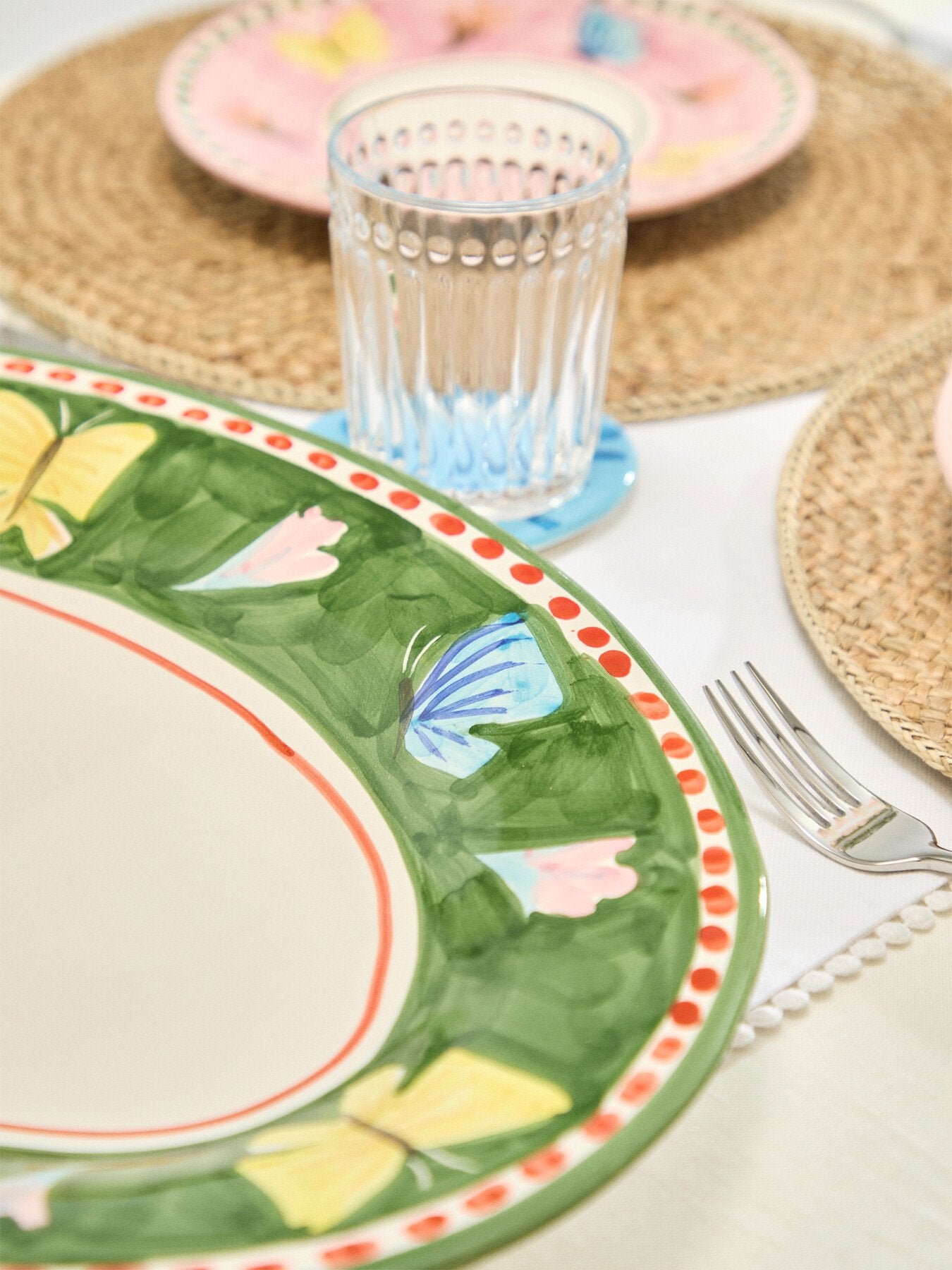 Materia Decorated Butterfly Oval Serving Plate