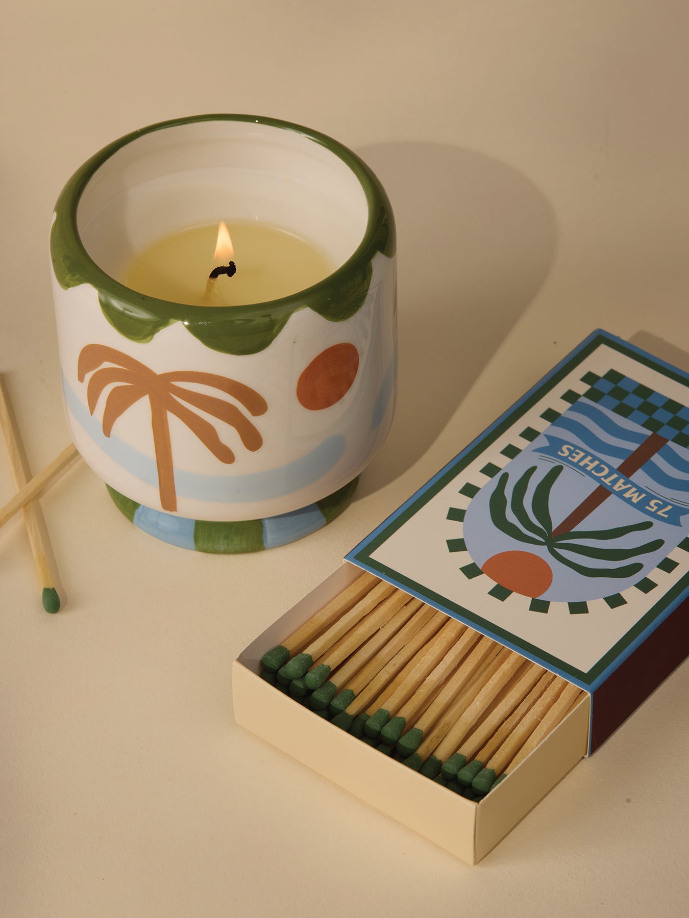 Lush Palms Palm Tree Ceramic Candle