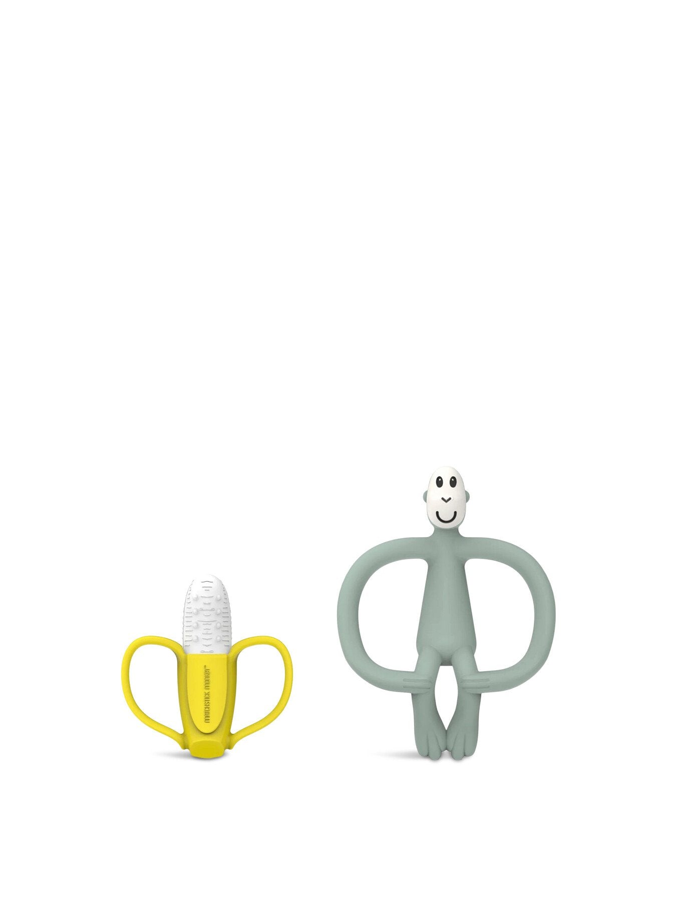 Banana and Monkey Teether Set Mint Green