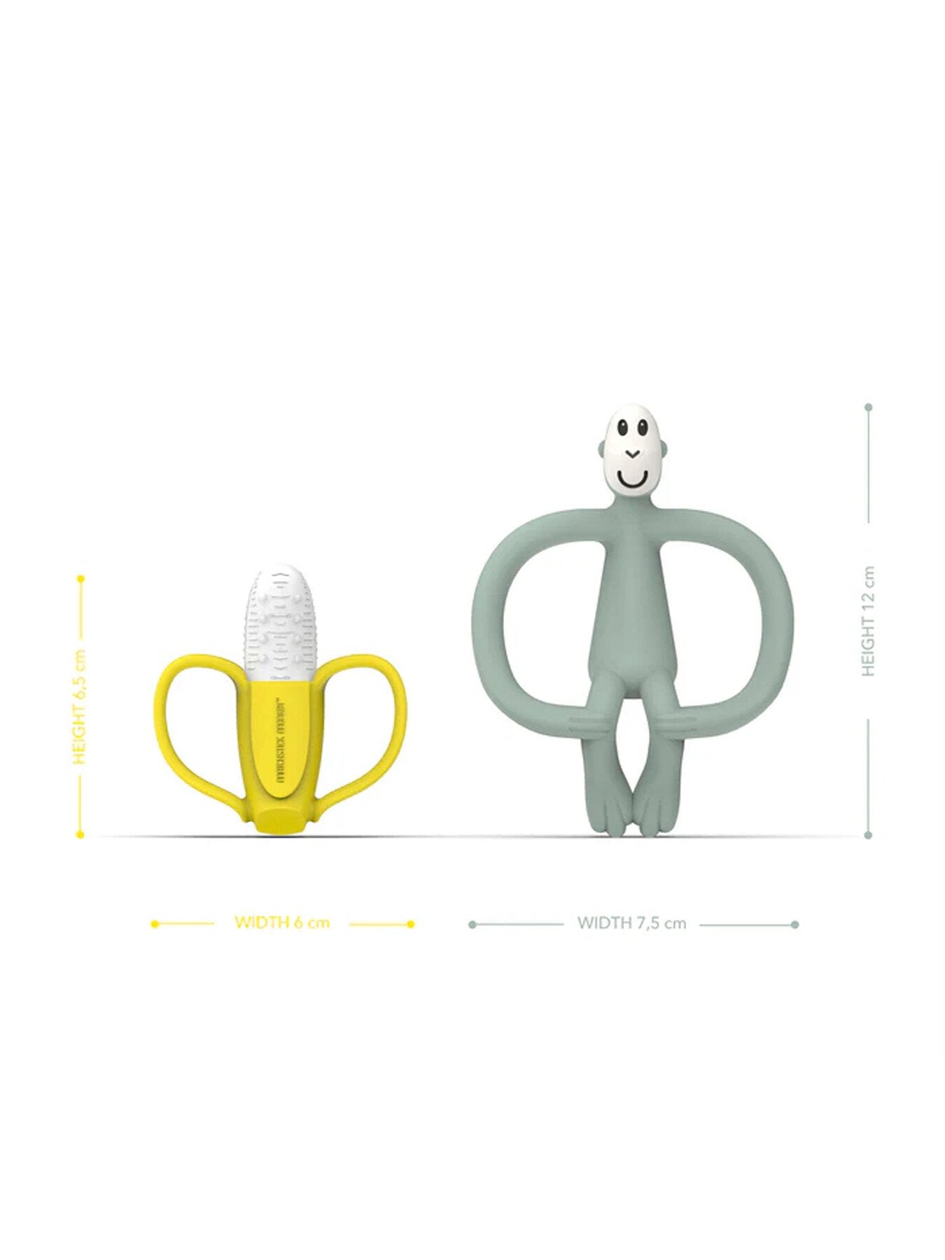 Banana and Monkey Teether Set Mint Green