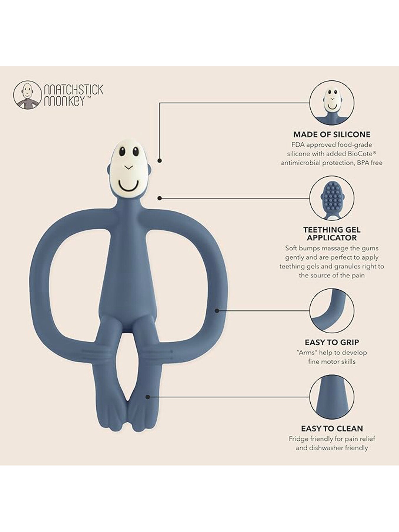 Teething Toy Airforce Blue