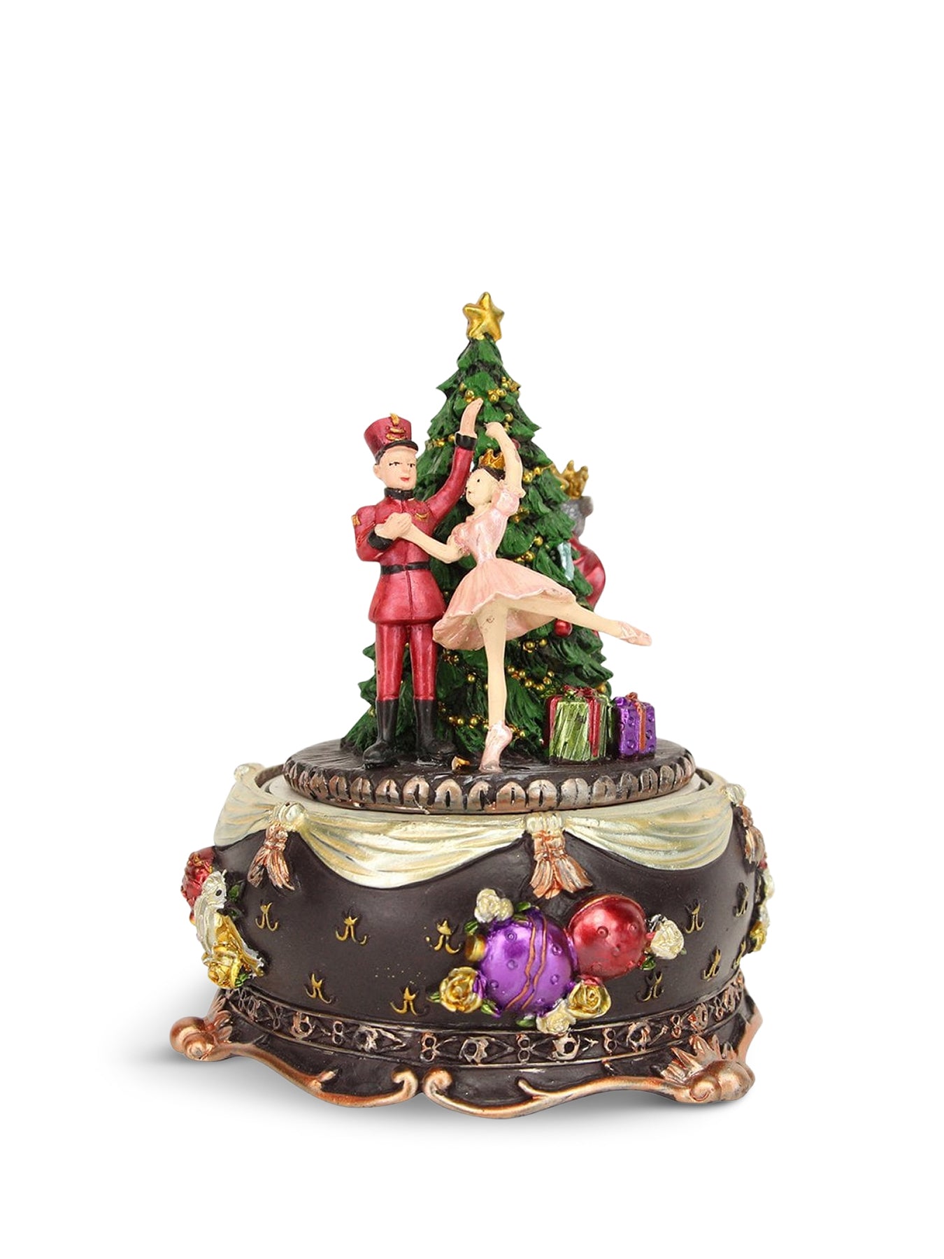 Resin Nutcracker Story Revolving Music Box