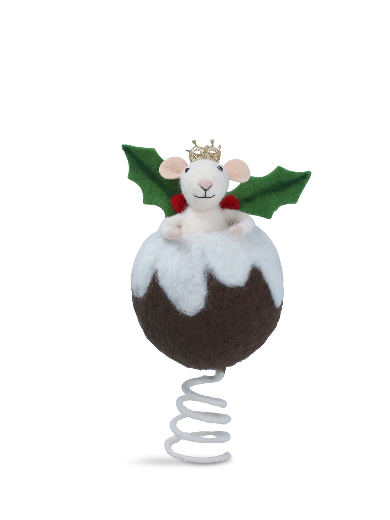 Mouse Pudding Mixed Wool Christmas Tree Topper