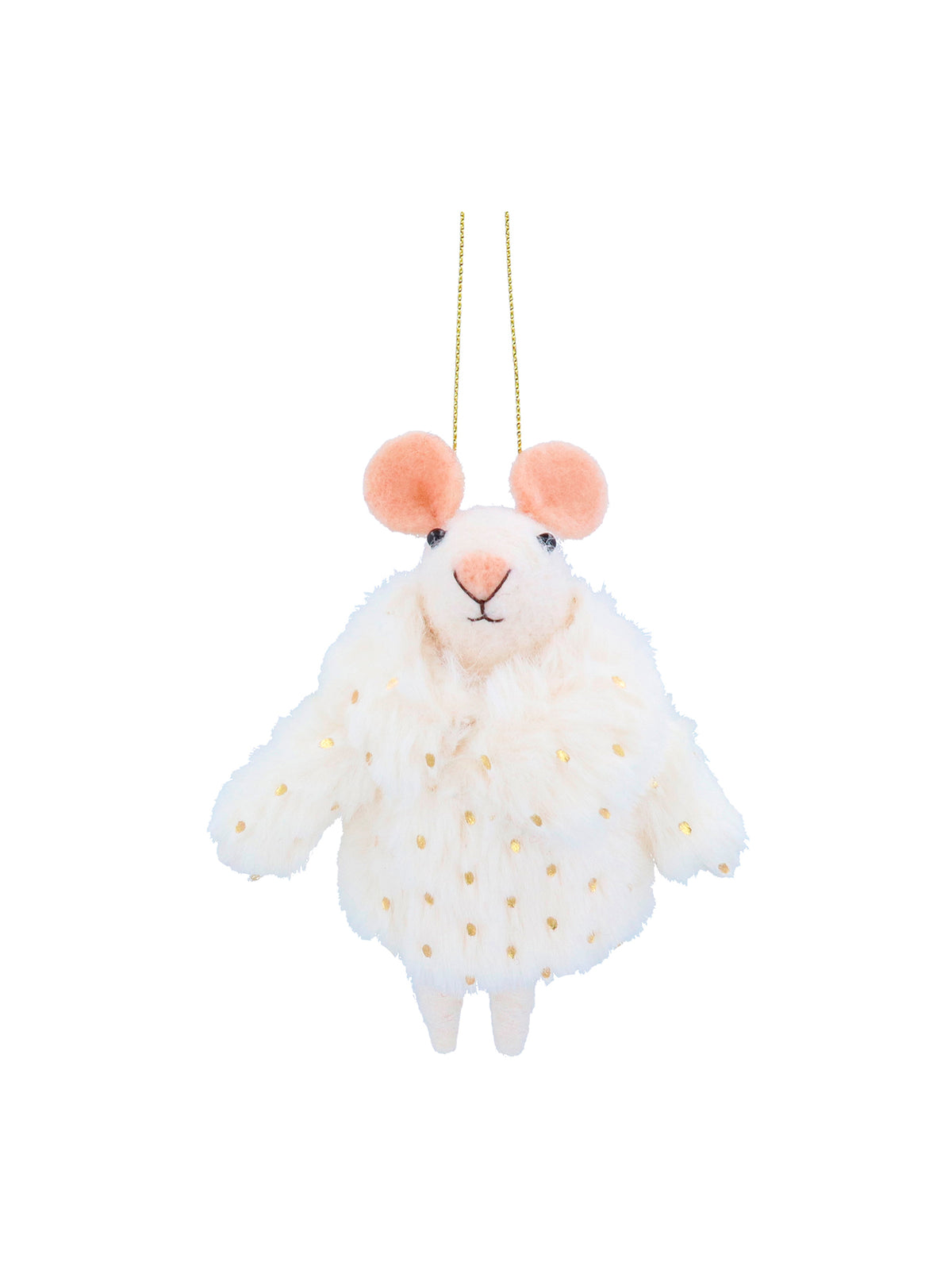 Wool Mouse With White Coat Hanging Decoration - Multi