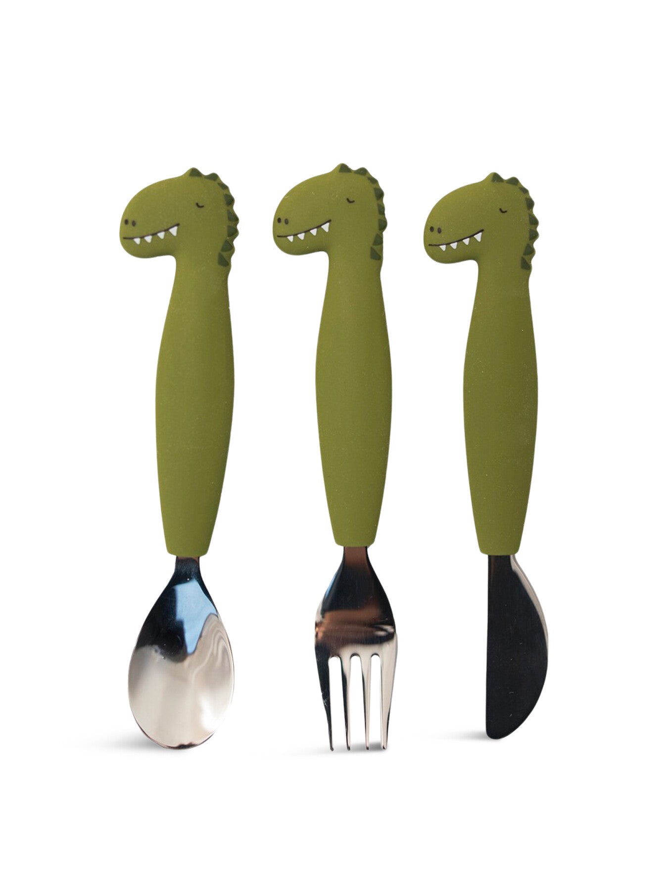Mr Dino Silicone Cutlery Set 3 Pack