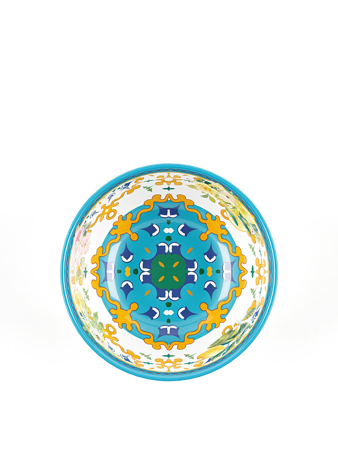 Flower and Lemon Large Serving Bowl