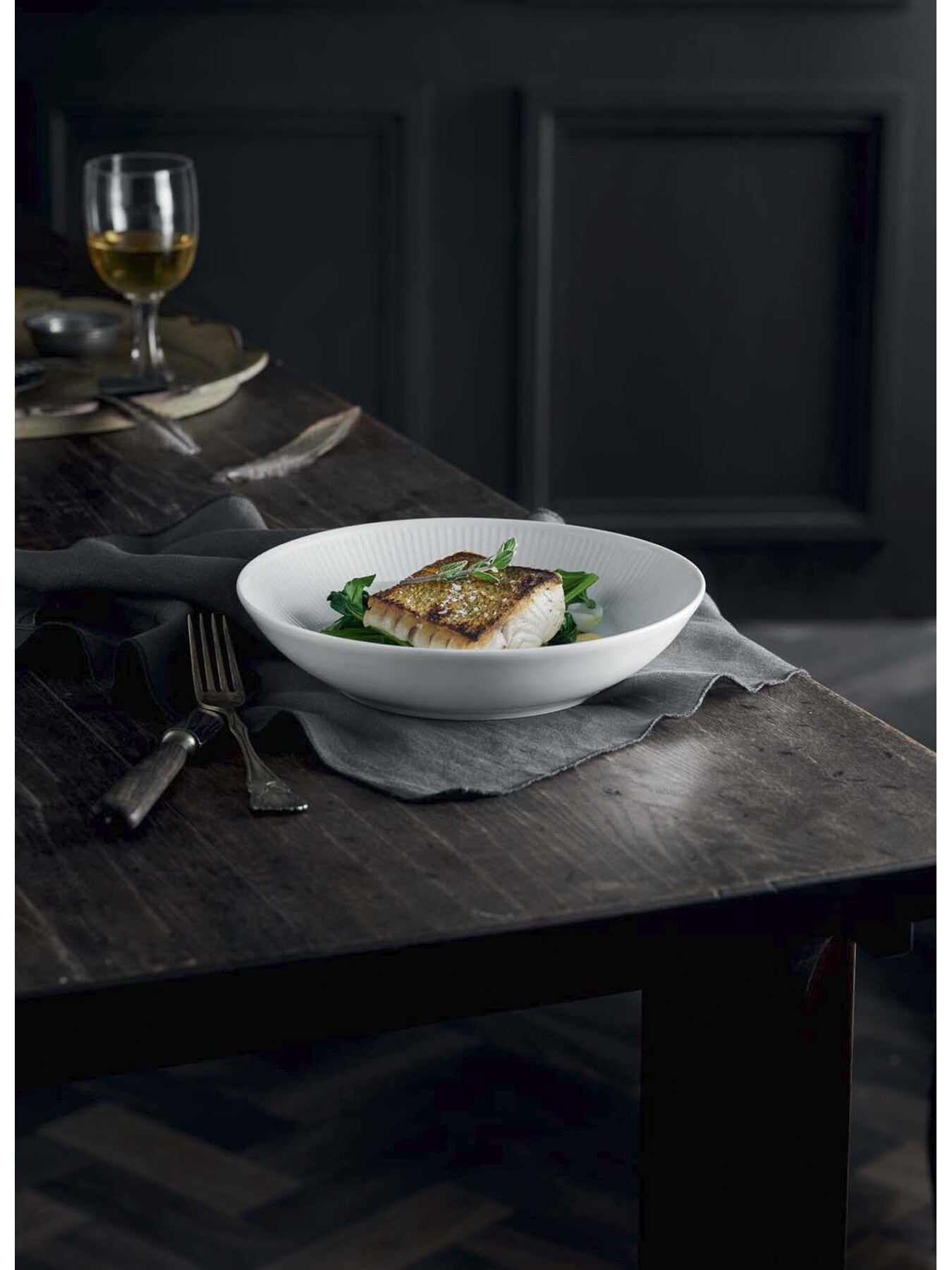 Plissé Shallow Round Bowl