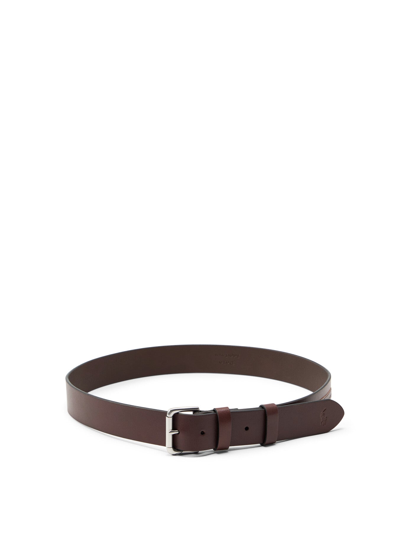 Leather Roller Buckle Belt Brown