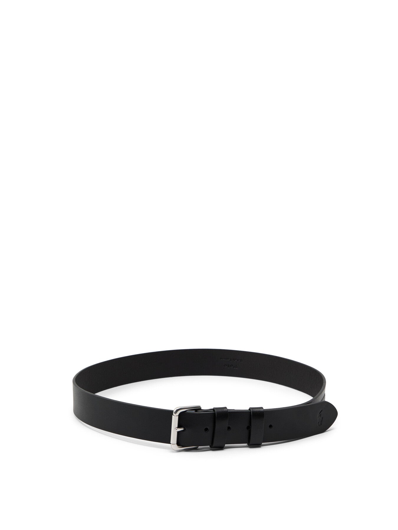 Leather Roller Buckle Belt Black