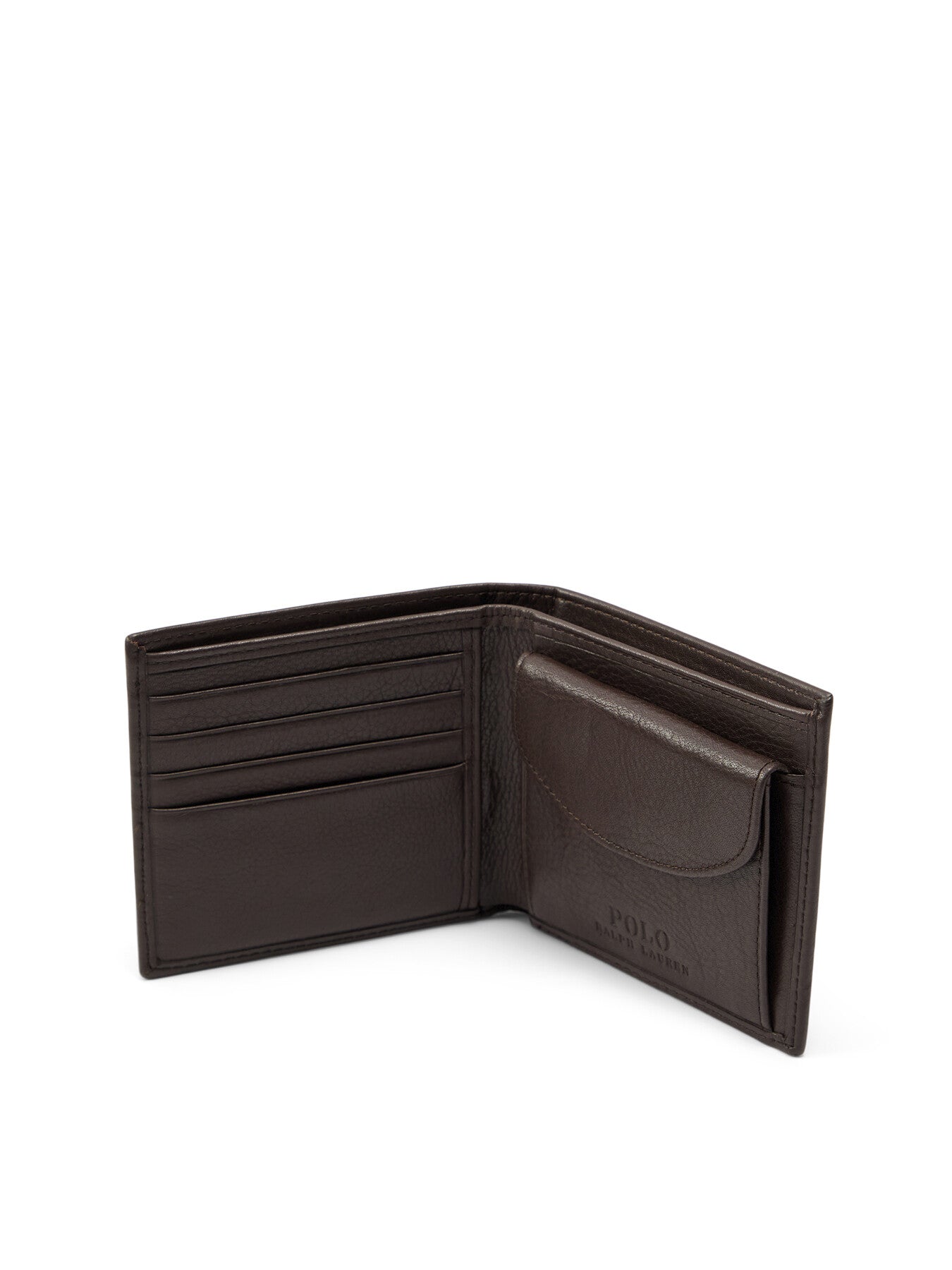 Pebbled Leather Billfold Small Coin Wallet