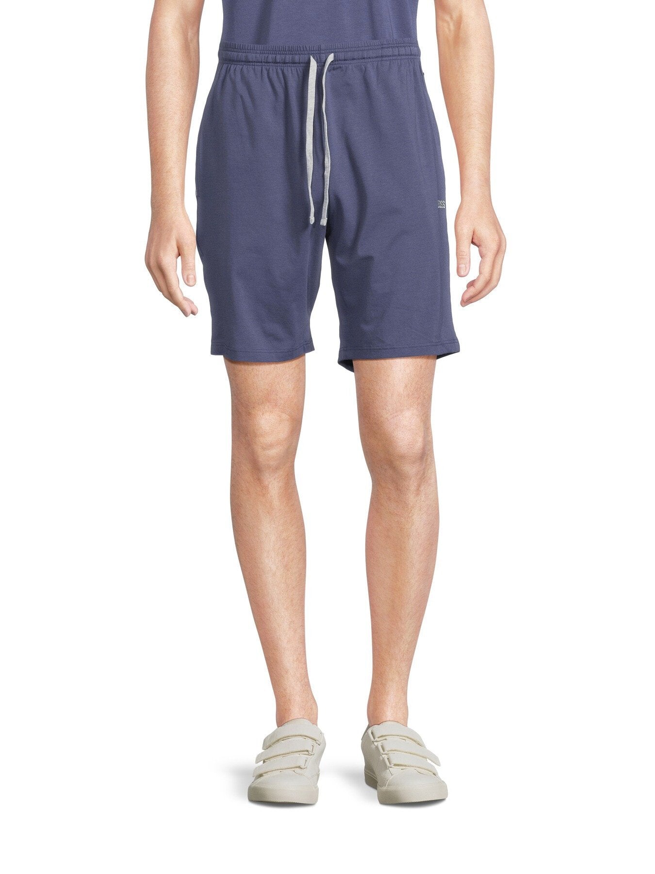 Stretch Cotton Regular Rise Shorts With Embroidered Logo