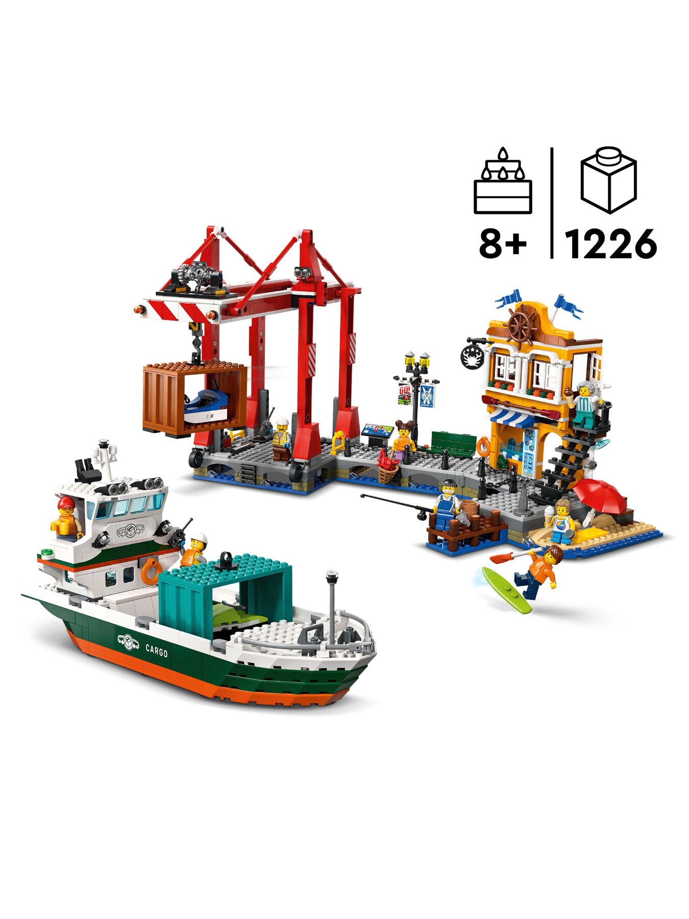 Seaside Harbor with Cargo Ship 60422