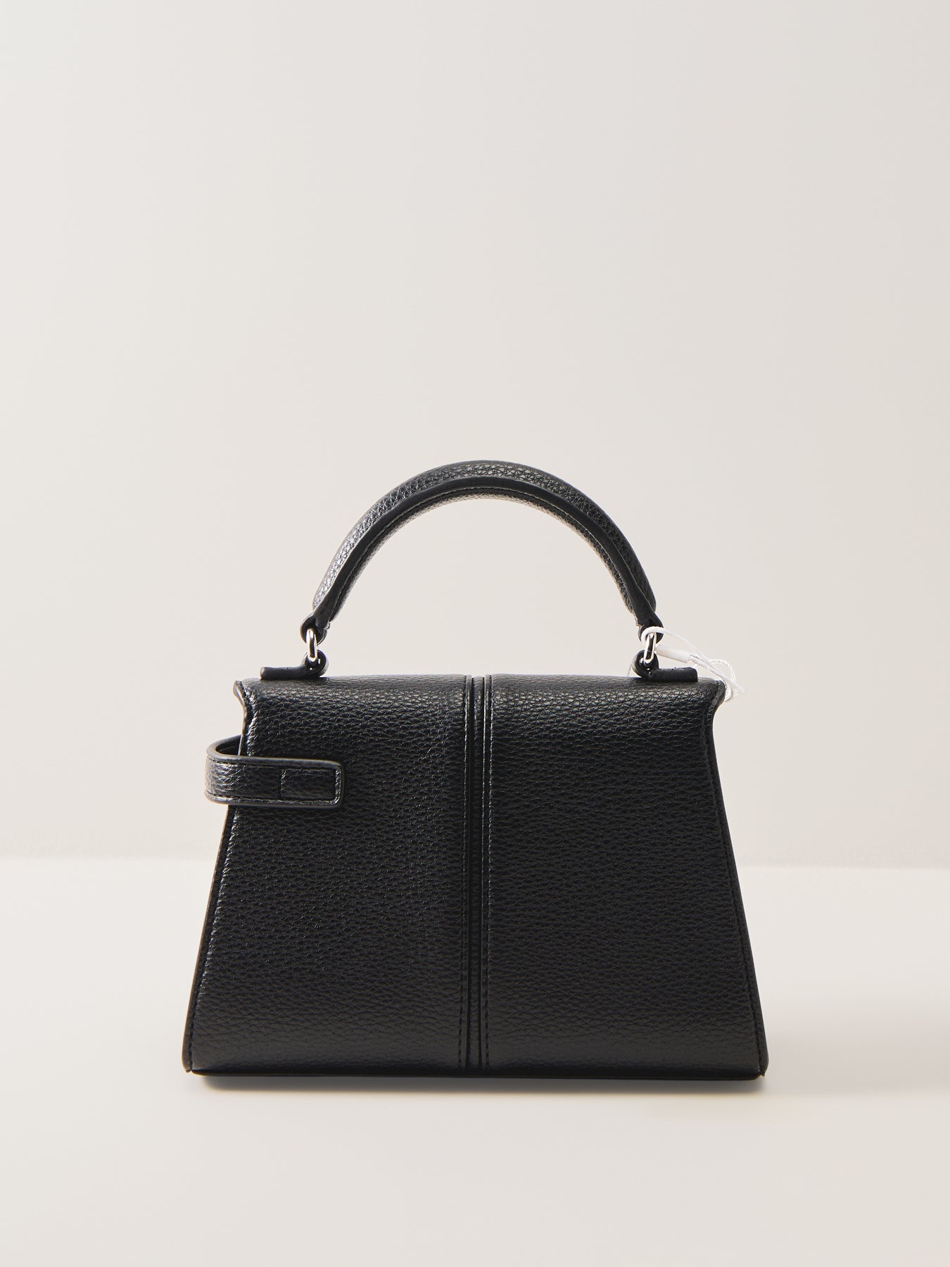 Elise Large Top Handle Vegan Leather Bag Black