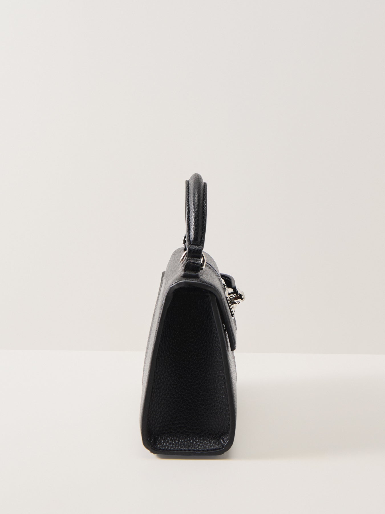 Elise Large Top Handle Vegan Leather Bag Black