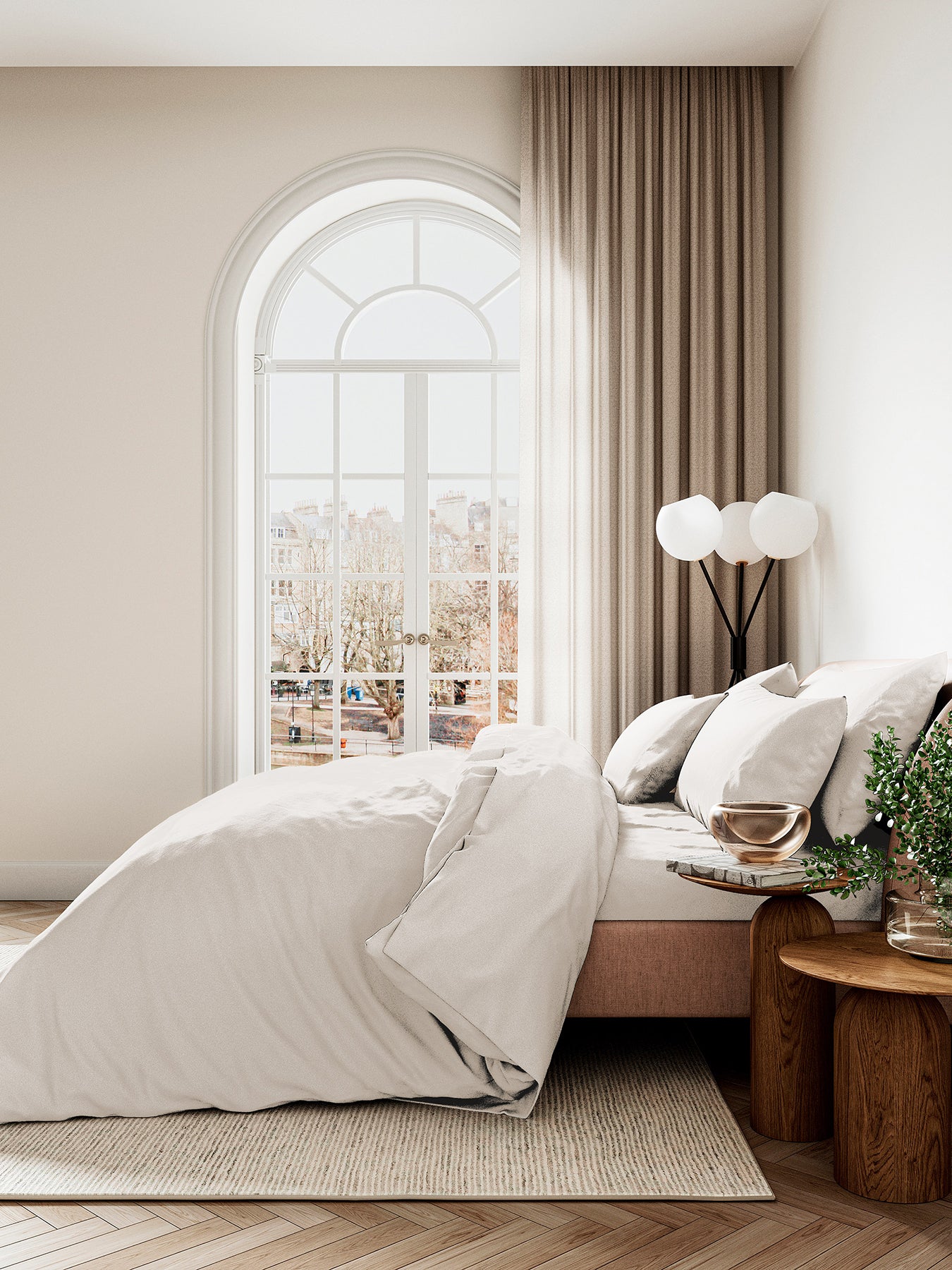 400TC Sateen Plain Dye Fitted Sheet